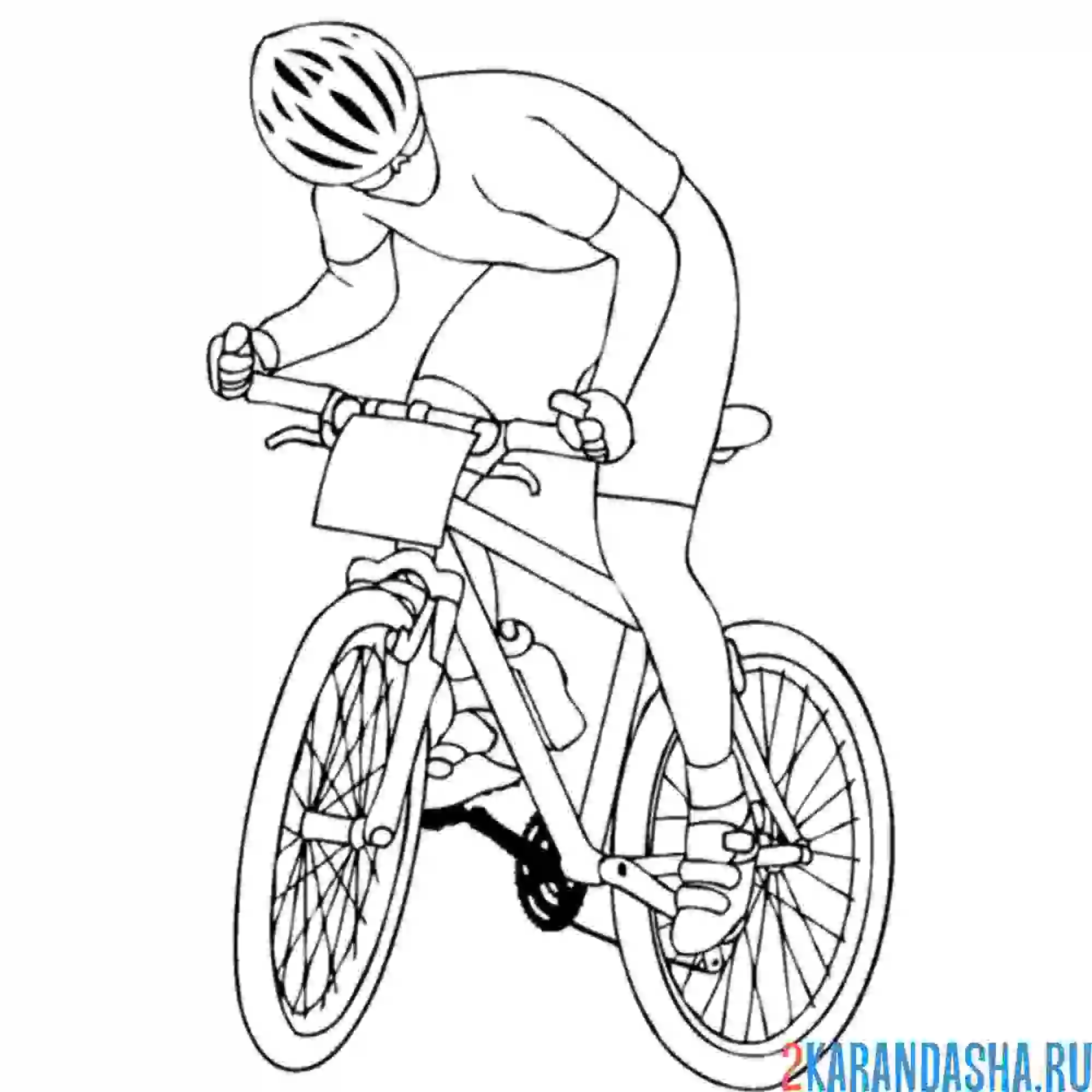 Раскраска спортсмен гонка велосипедов