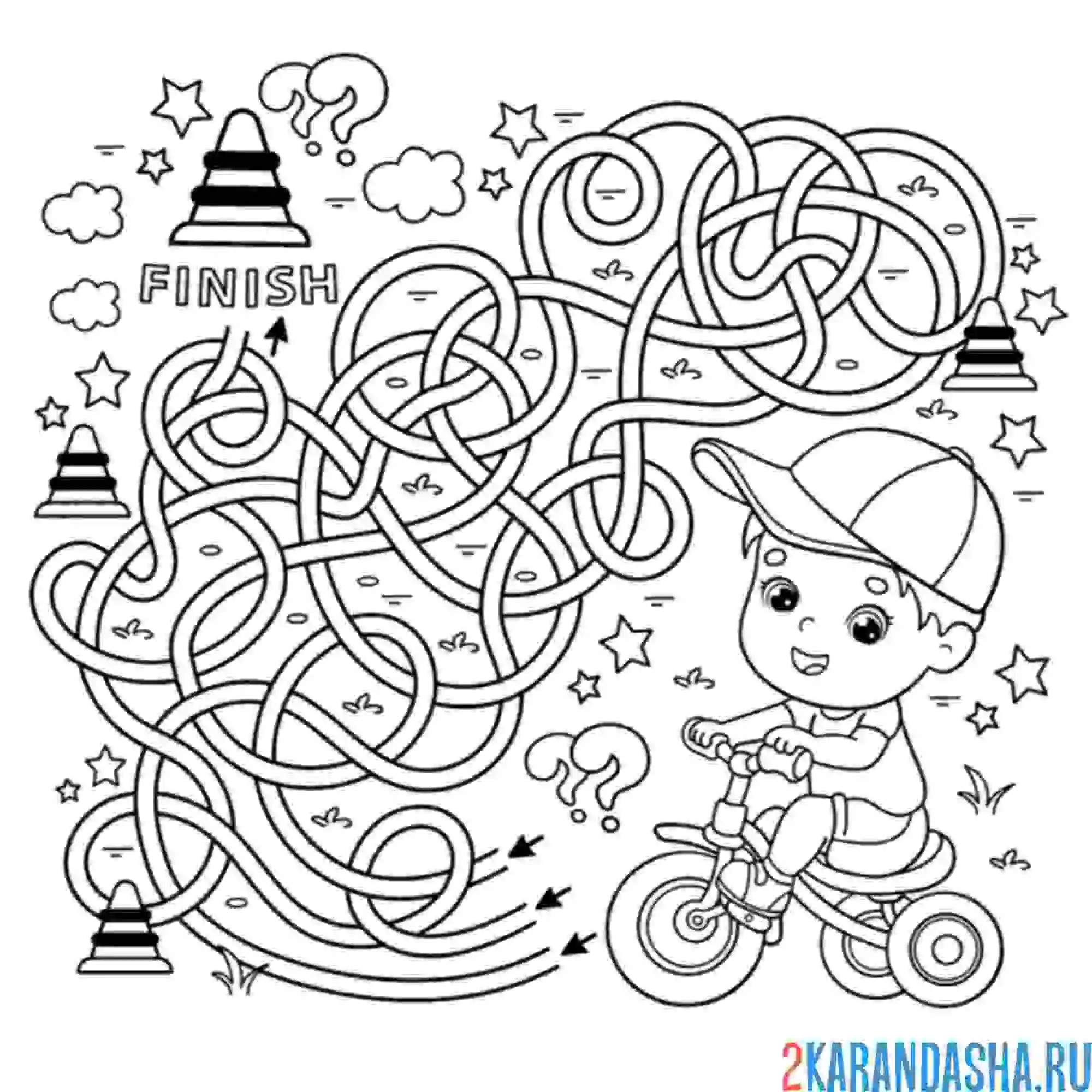 Раскраска вело-лабиринт