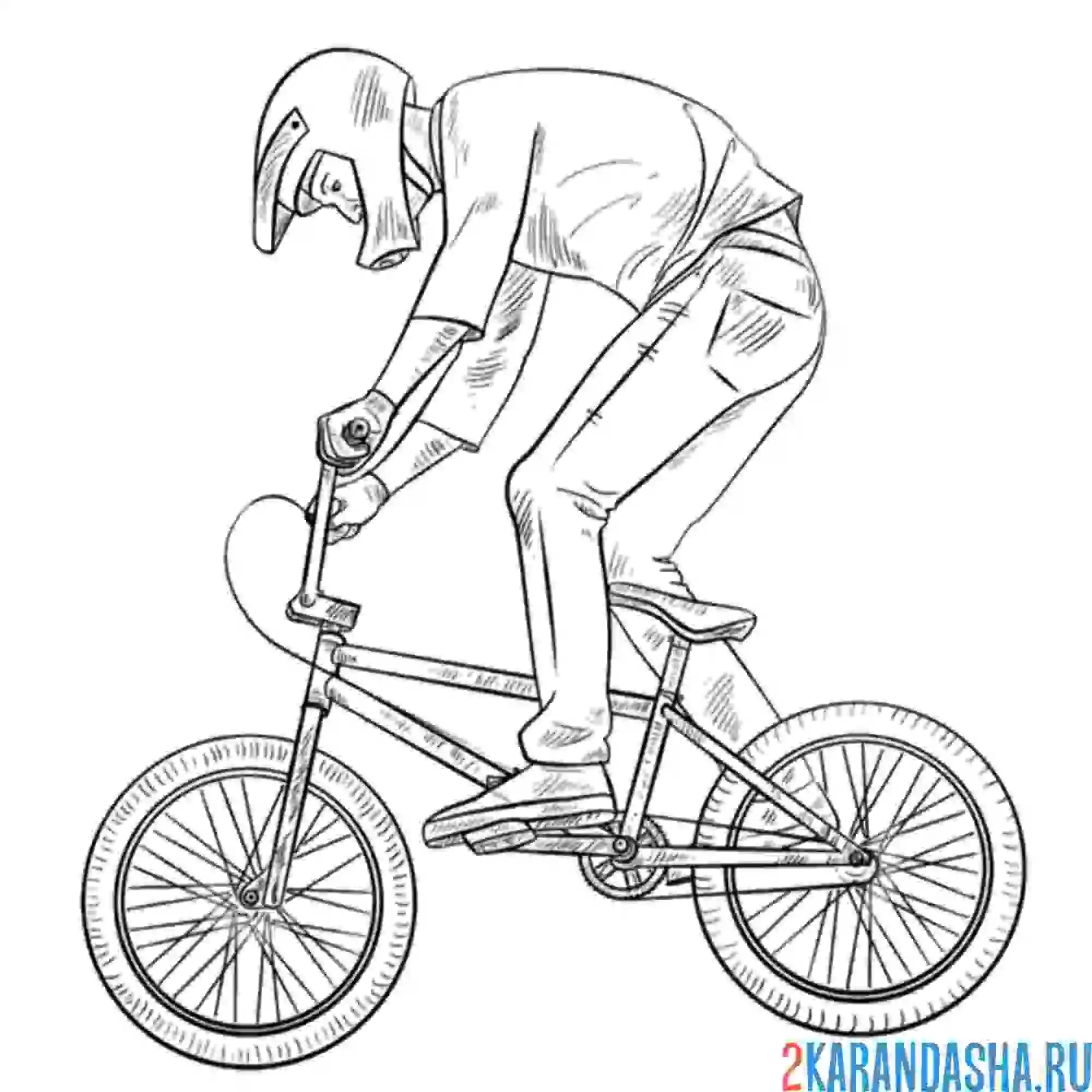 Раскраска велосипед bmx