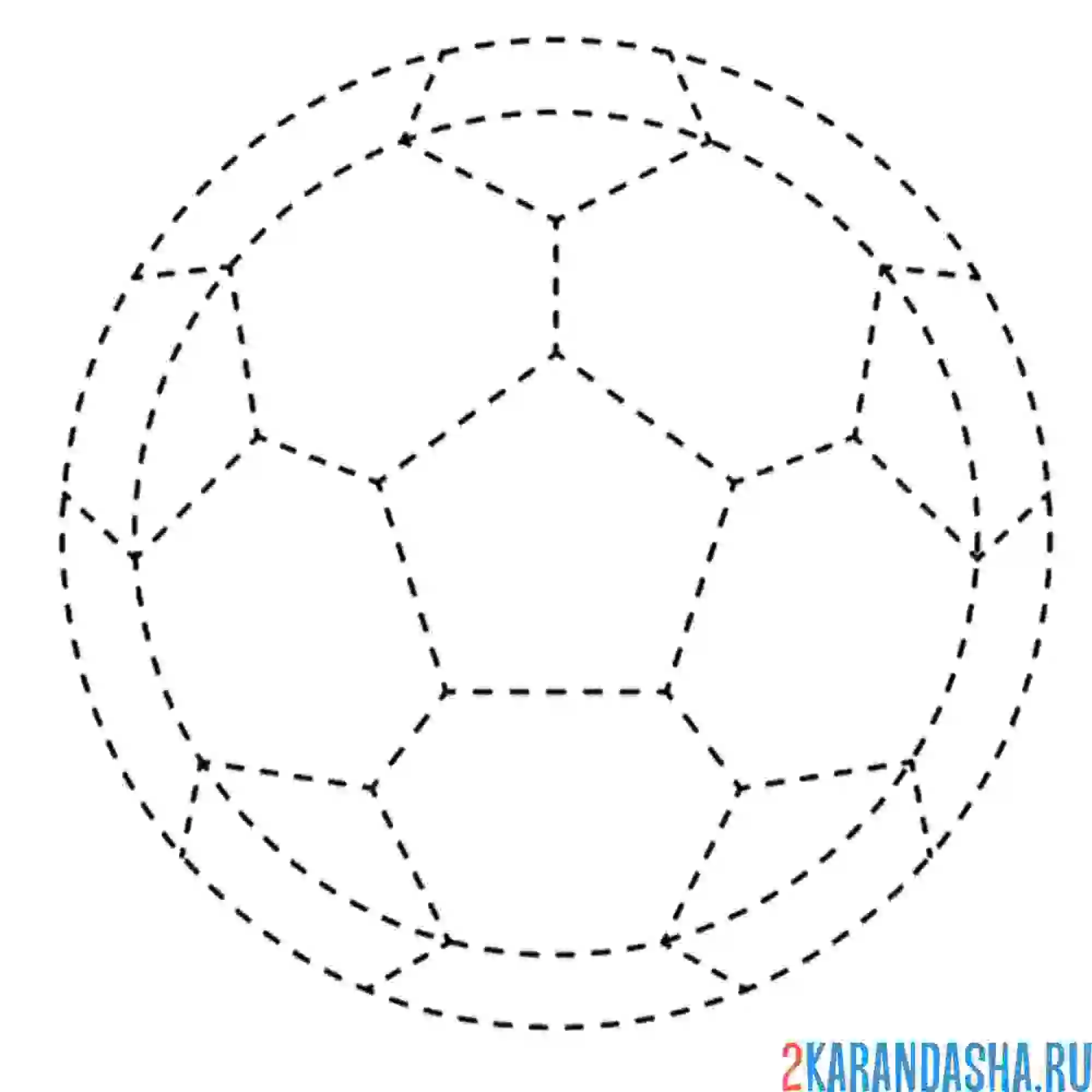 Раскраска мяч контурный