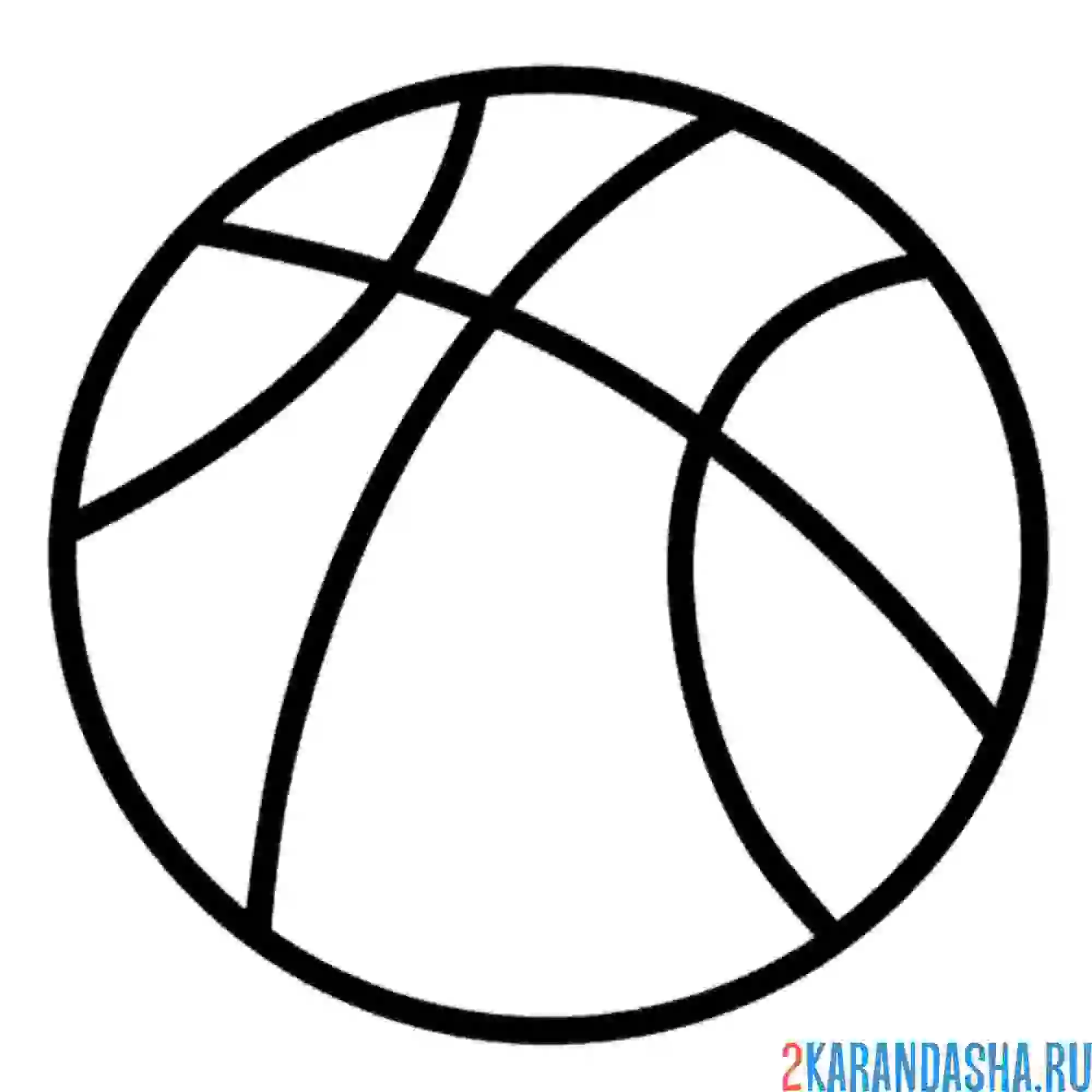 Раскраска простой баскетбольный мяч