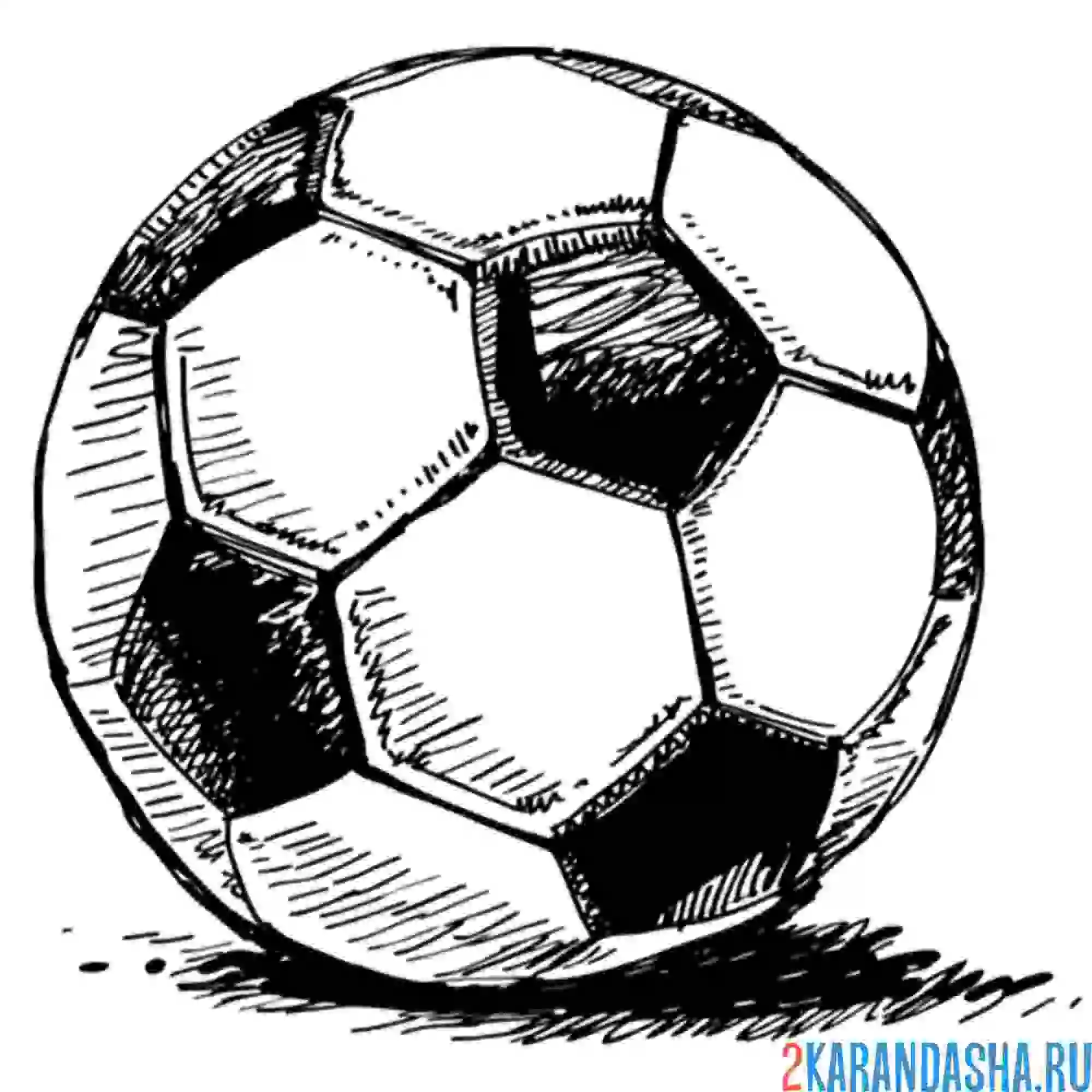 Раскраска футбольный мячик на поле