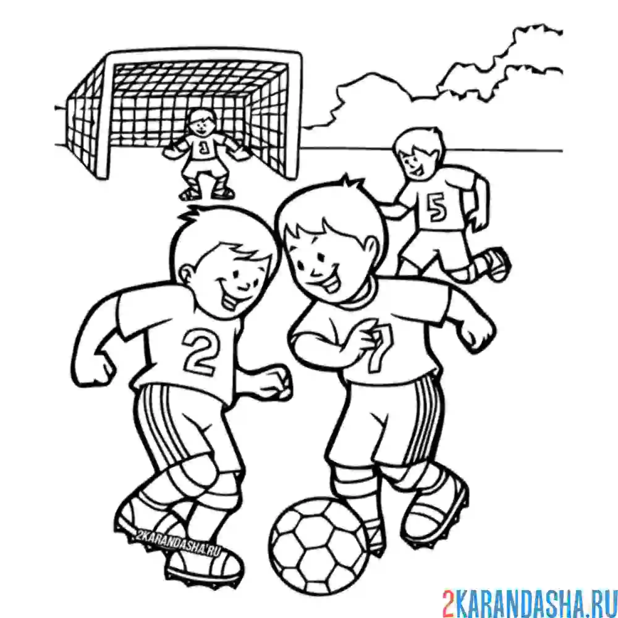 Раскраска игра в футбол