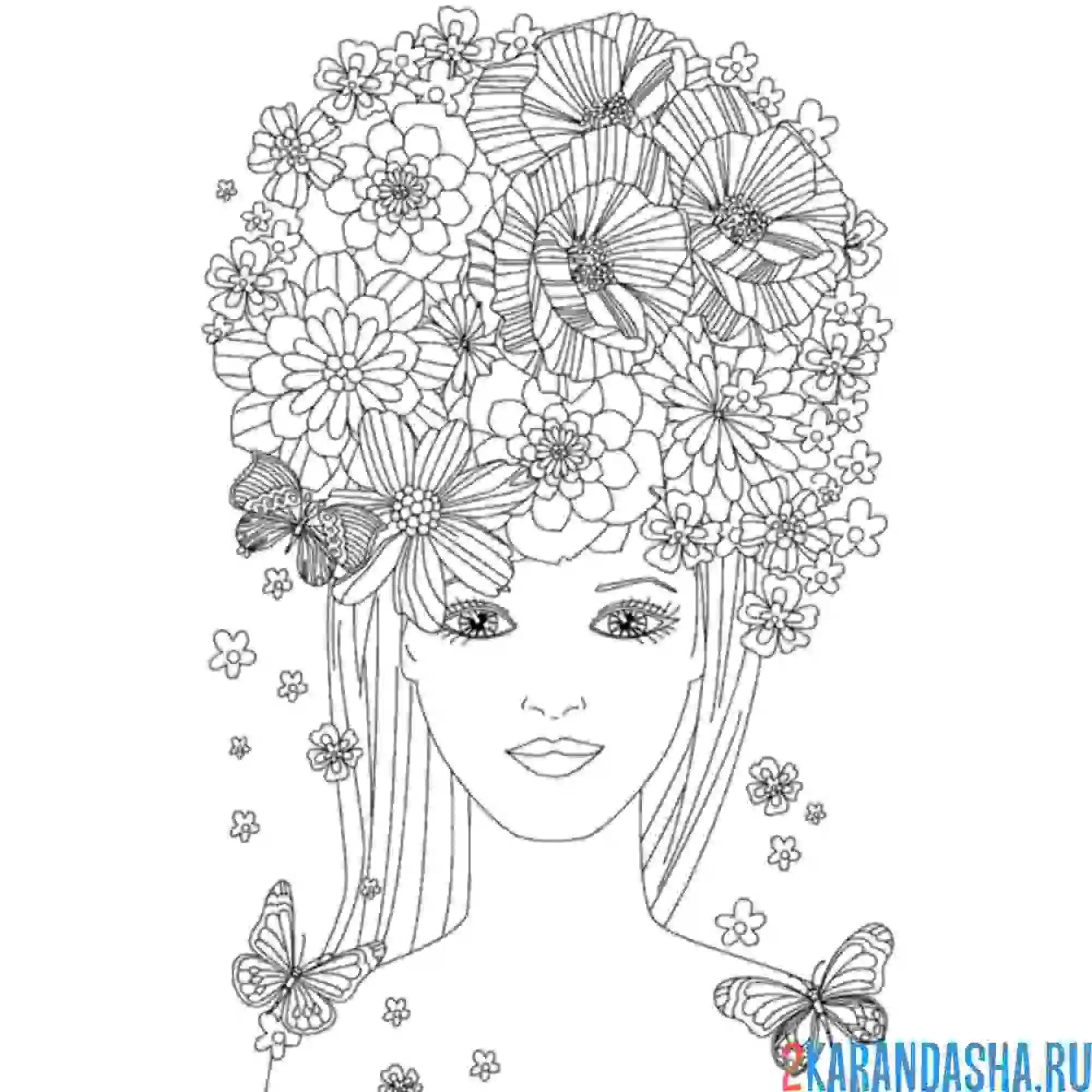 Раскраска цветочное поле