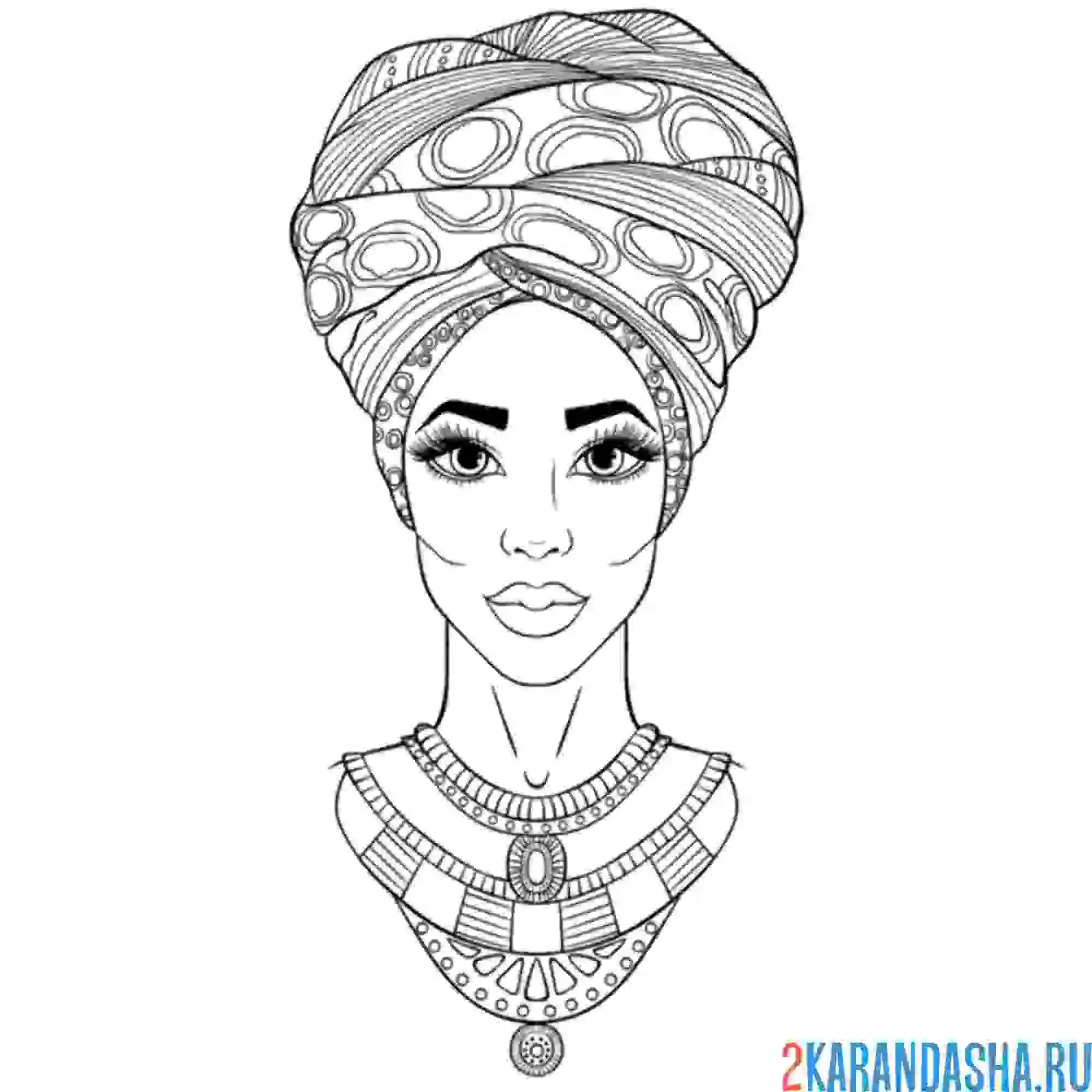 Раскраска портрет девушки