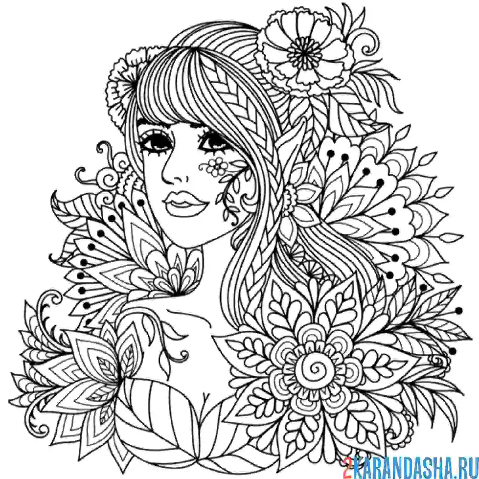 Раскраска цветочная тема