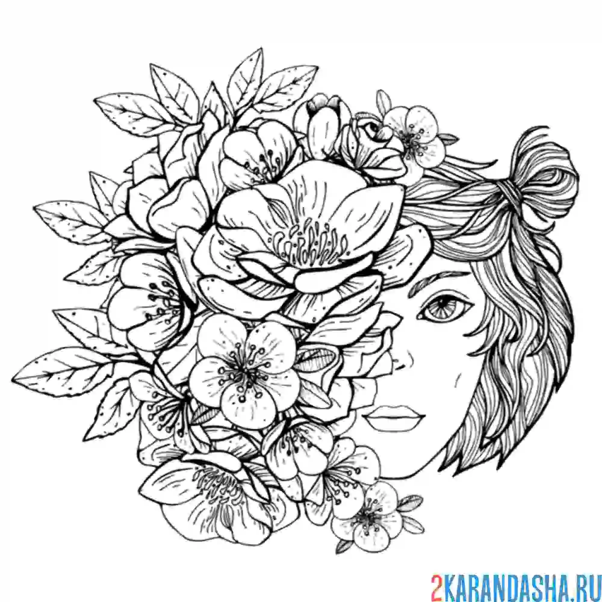 Раскраска цветочная нимца