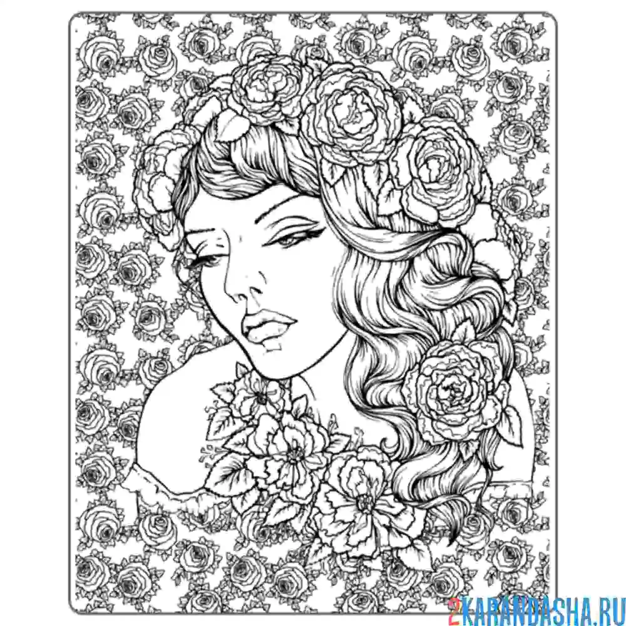 Раскраска розовое поле