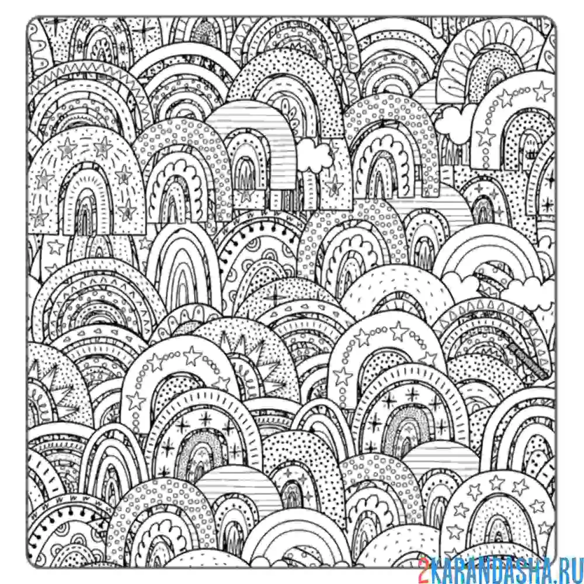 Раскраска мелкие детали антистресс