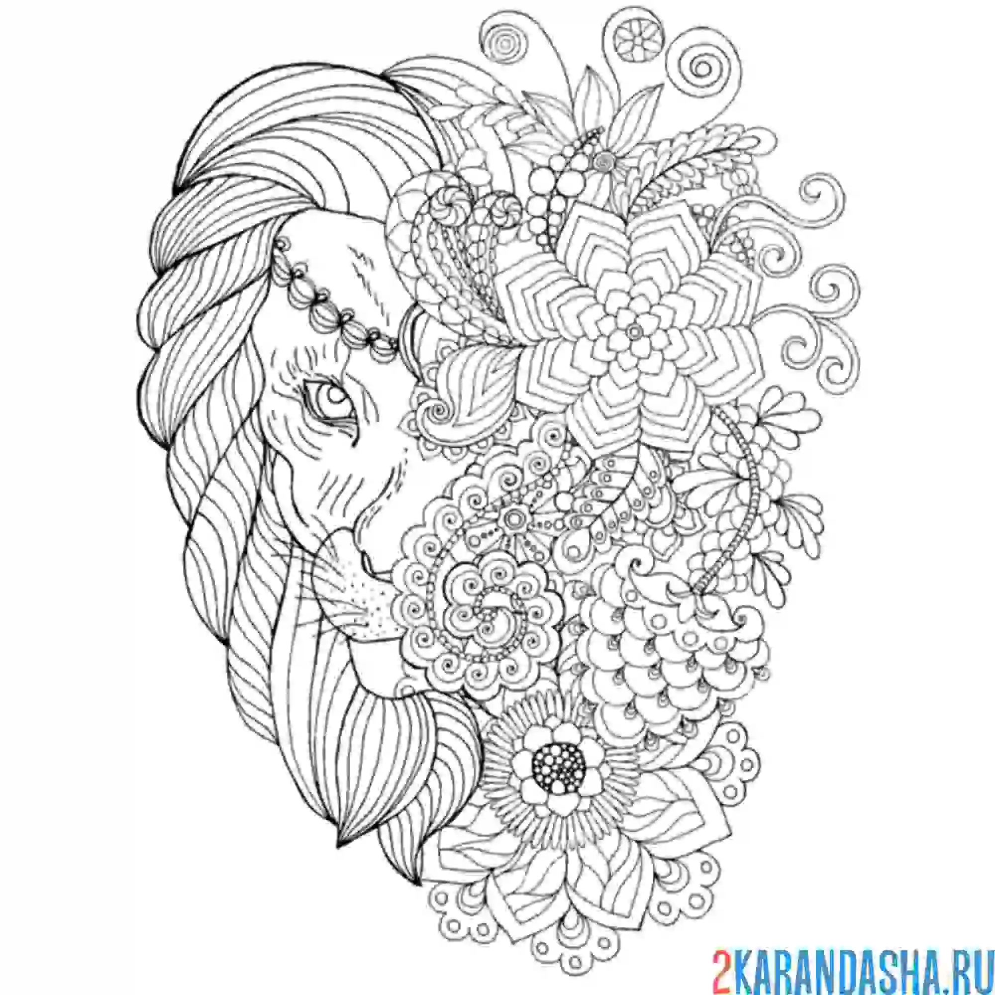 Раскраска современный лев