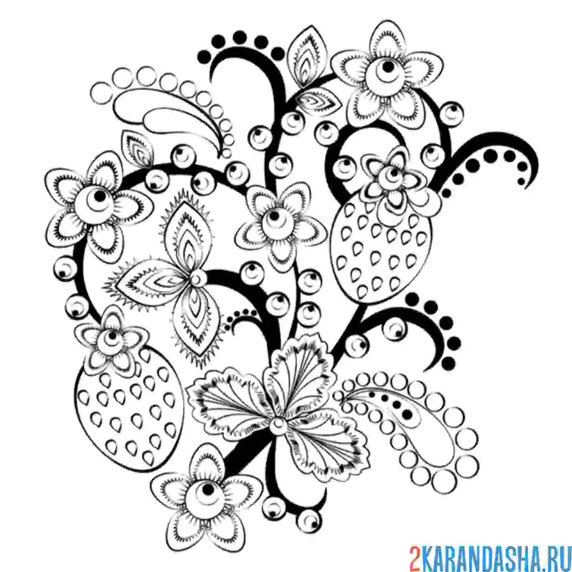 Раскраска хохлома клубника