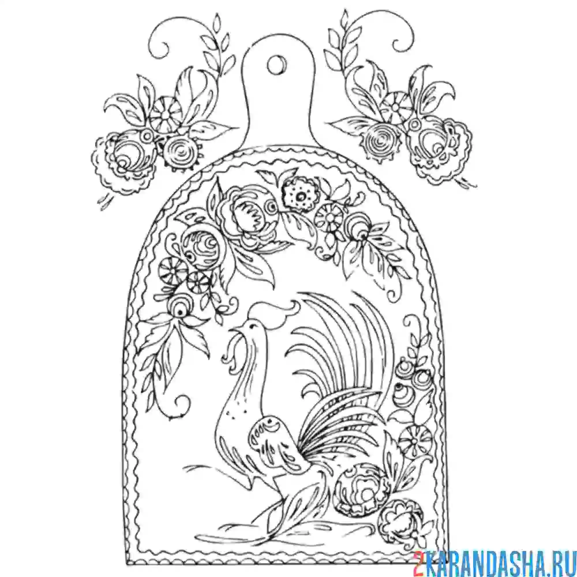 Раскраска деревянная разделочка доска