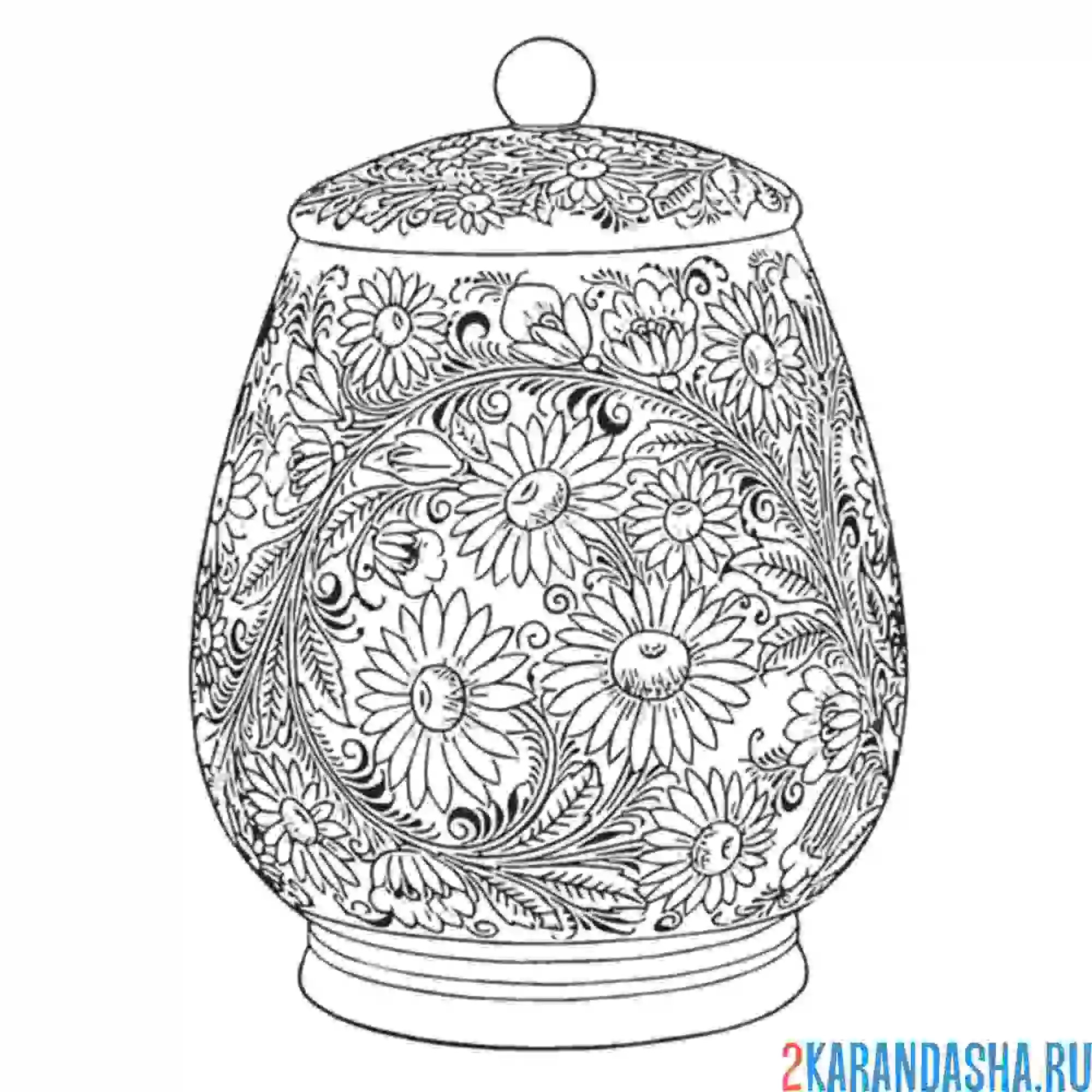 Раскраска баночка с крышкой