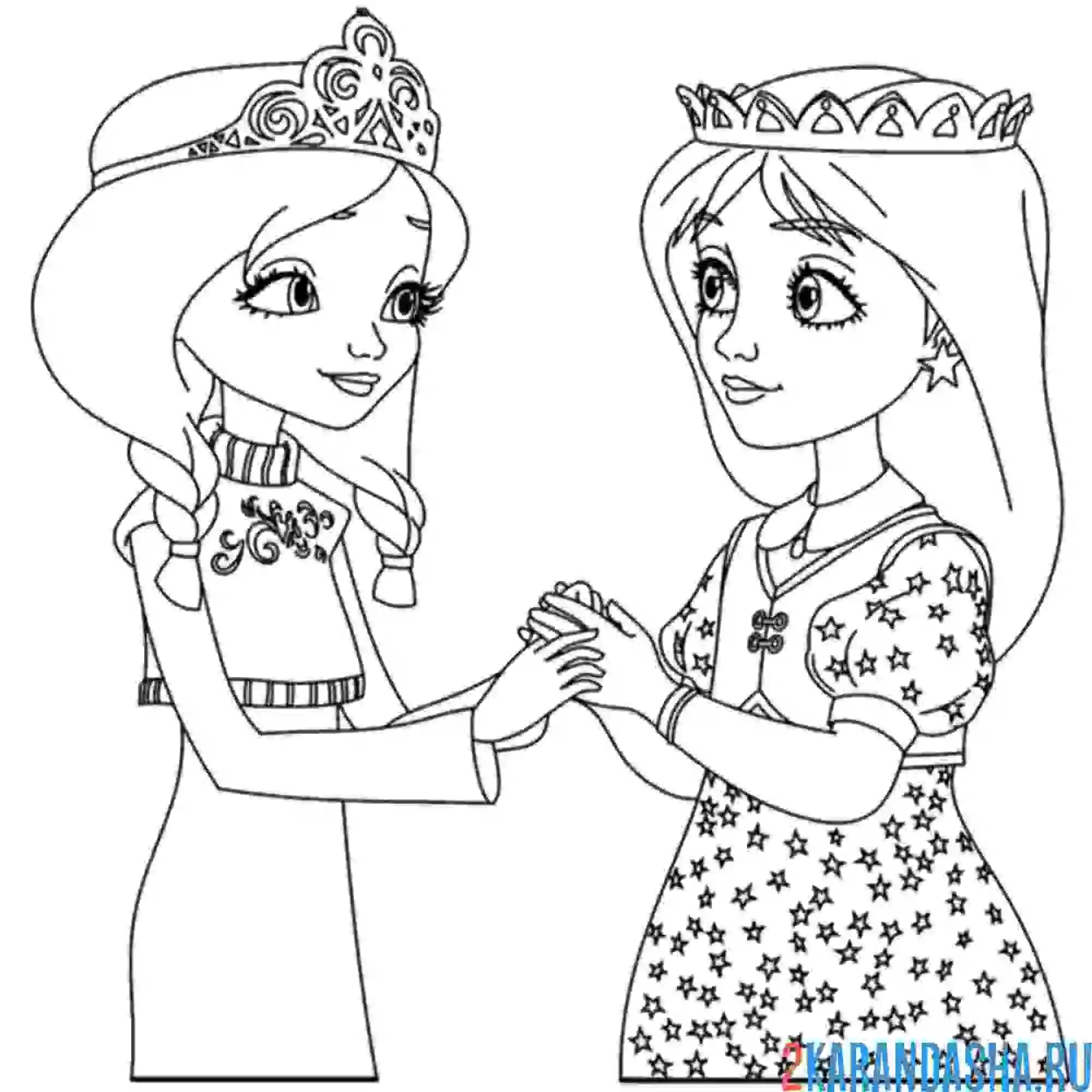 Раскраска елена и соня