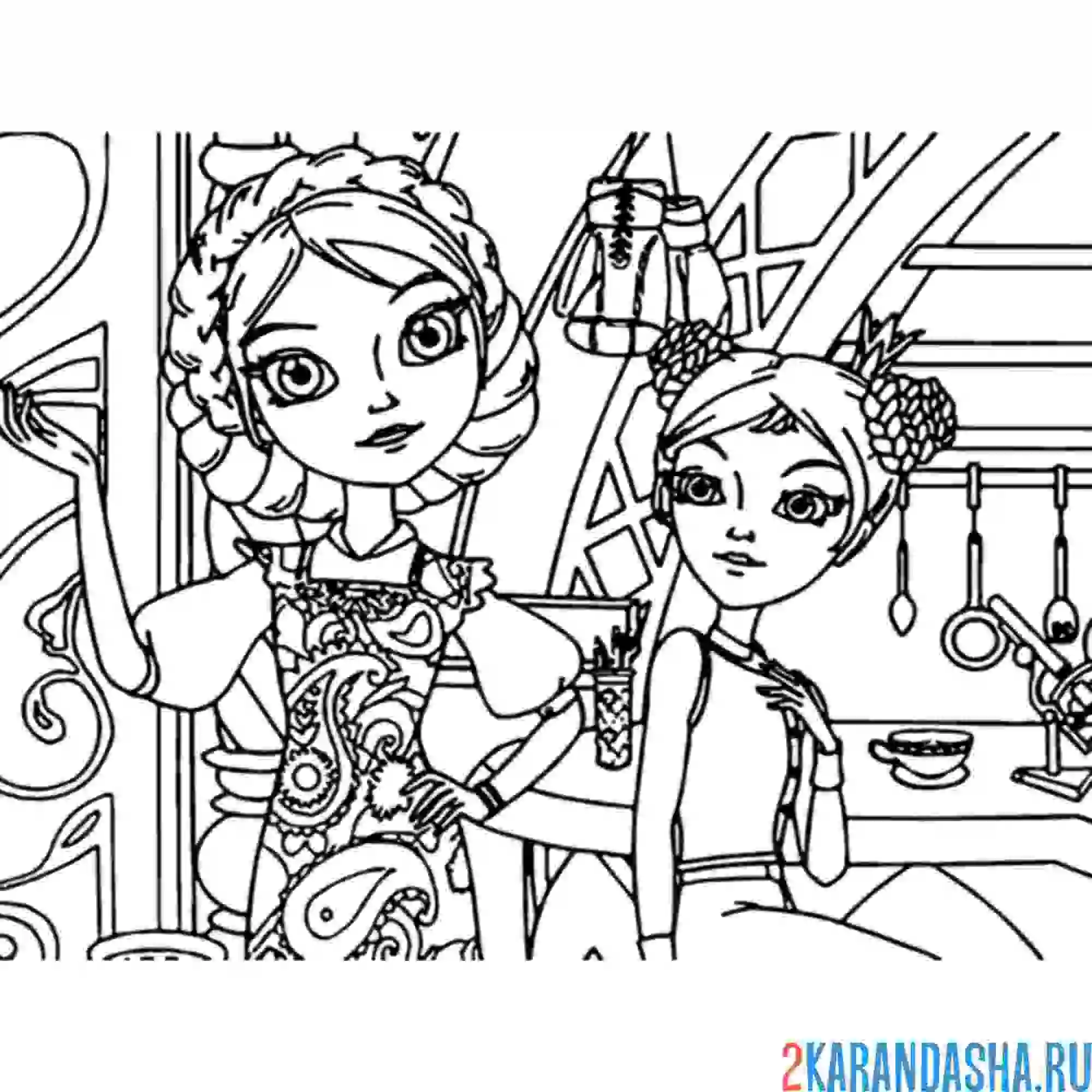 Раскраска царевны василиса и дарья