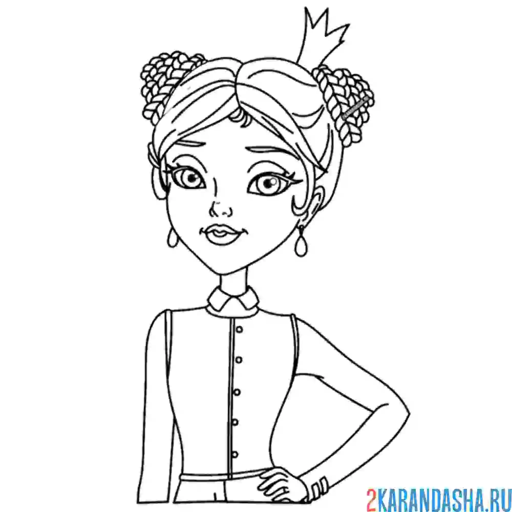 Раскраска дарья царевна несмеяна