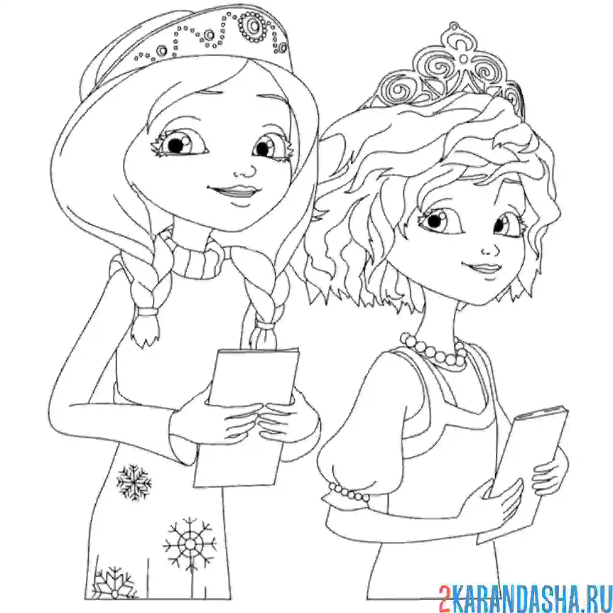 Раскраска царевны варвара и елена