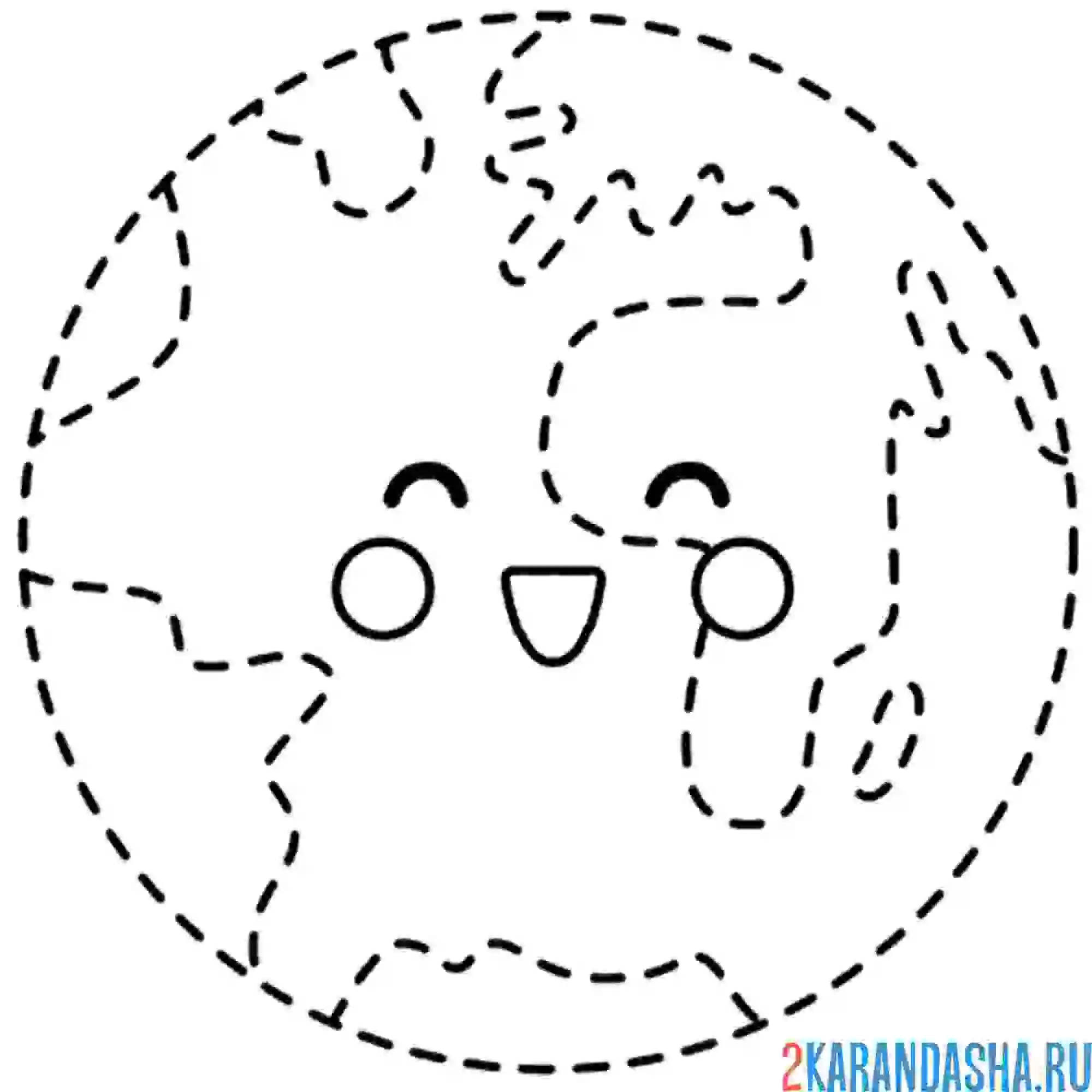 Раскраска обведи землю