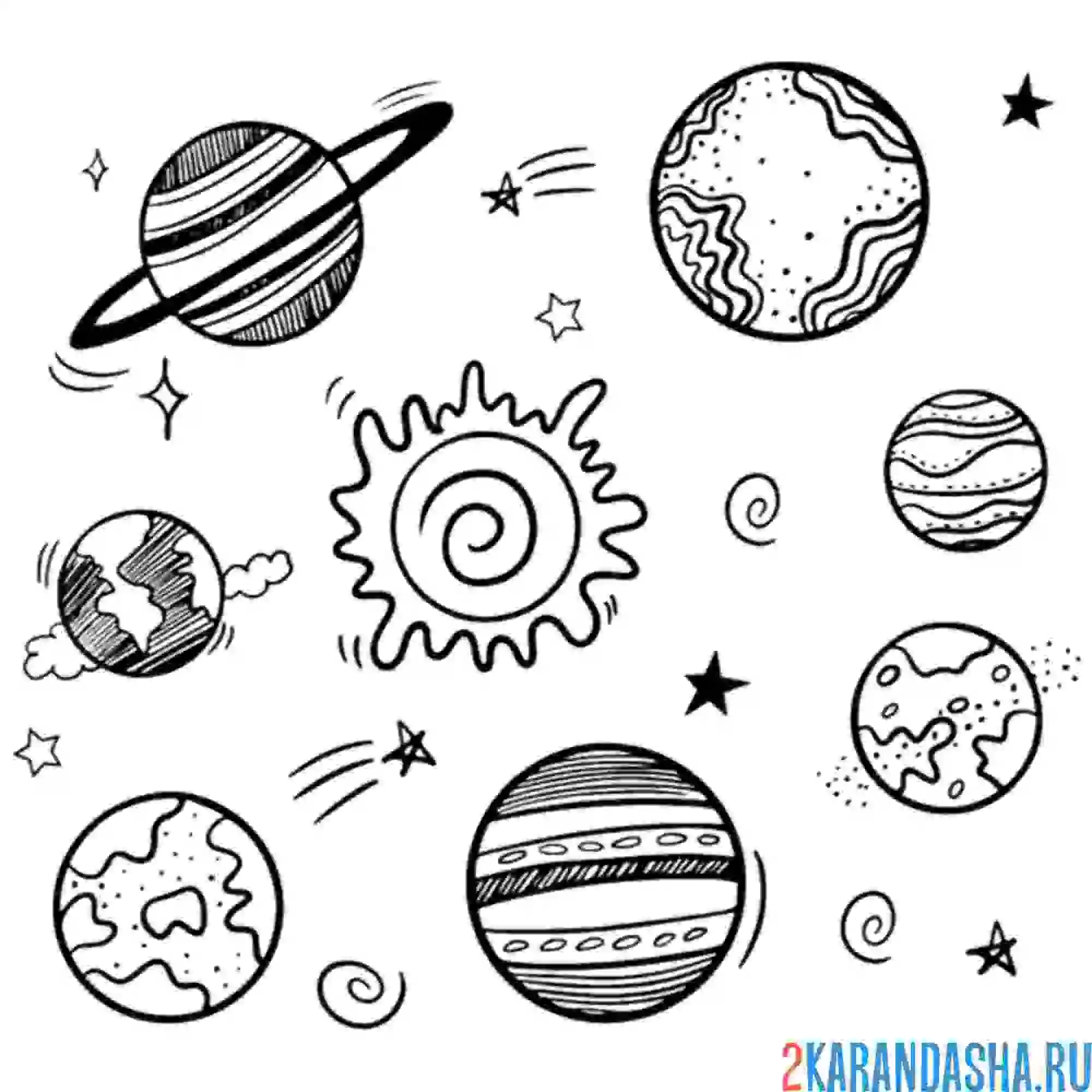 Раскраска планеты солнечной системы рисунок