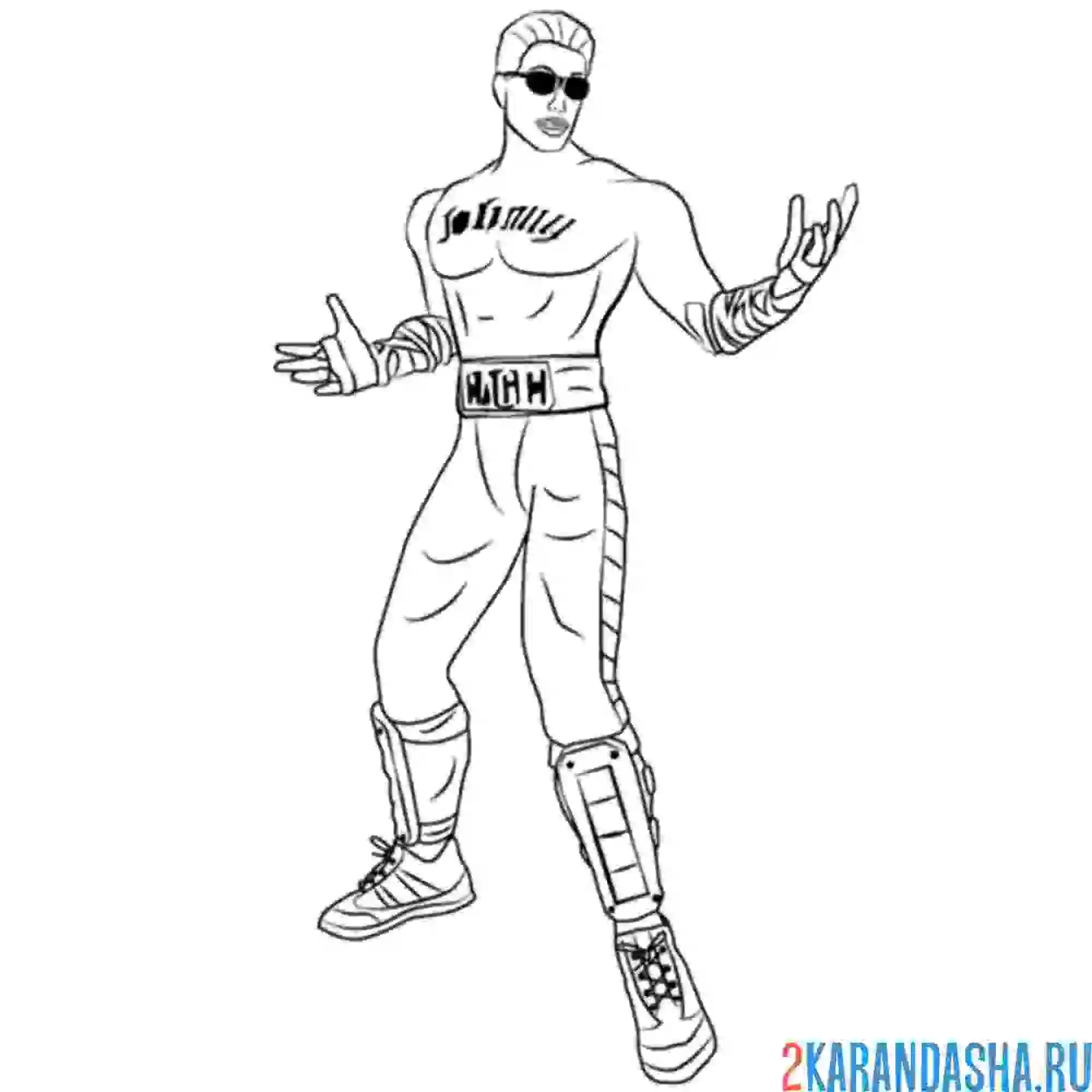 Раскраска джонни кейдж