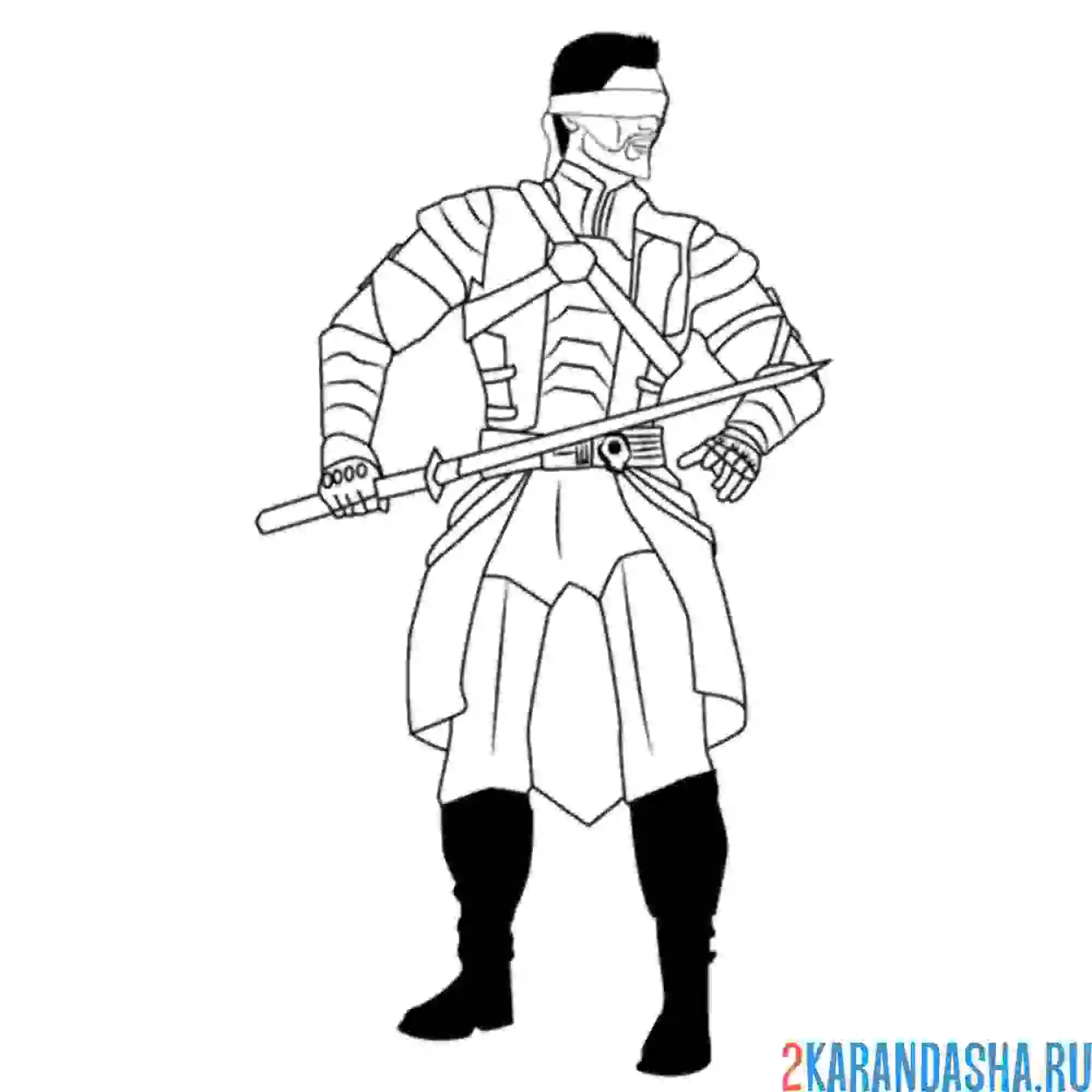 Раскраска кенши мортал комбат