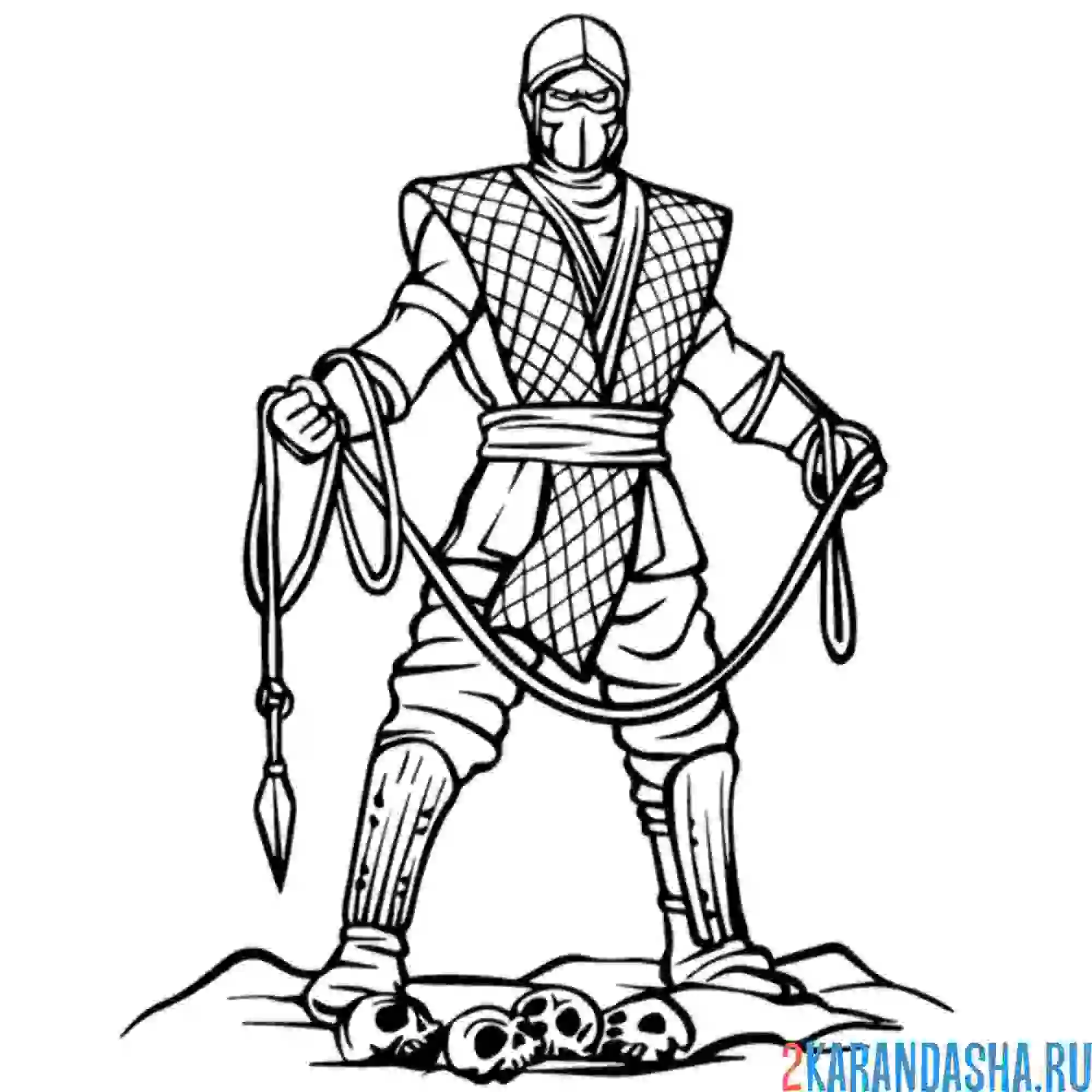 Раскраска скорпион и черепушки