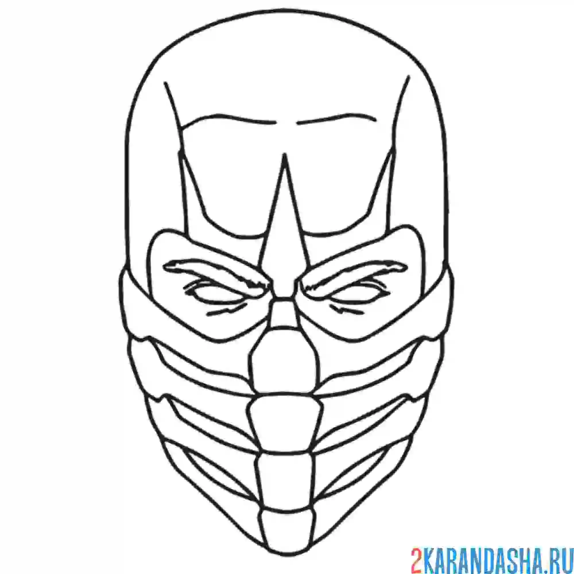 Раскраска маска саб-зиро