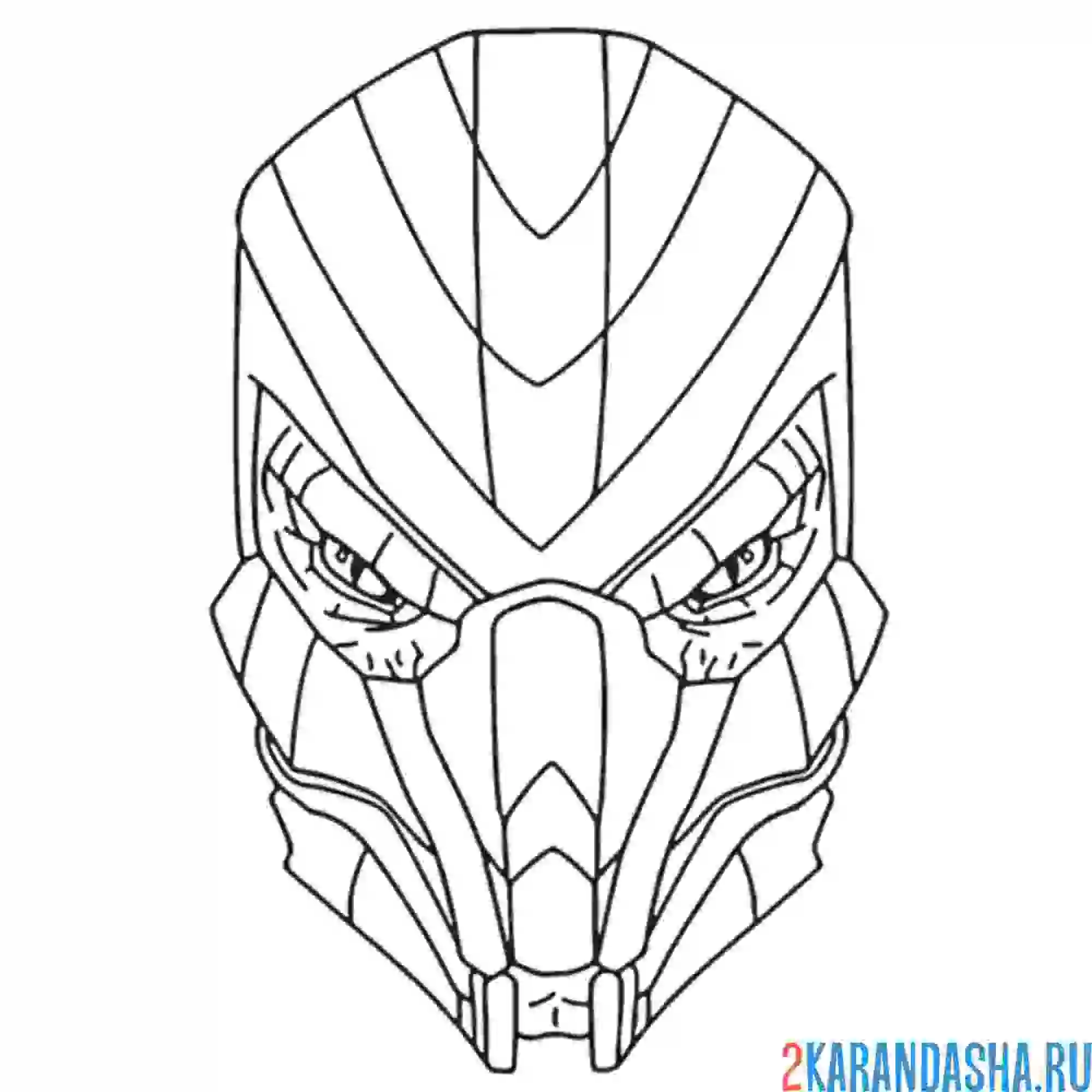 Раскраска ящер маска