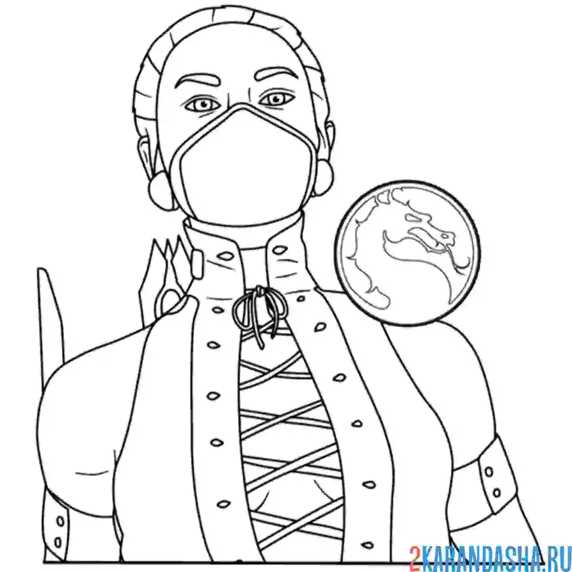 Раскраска мортал комбат китана девушка