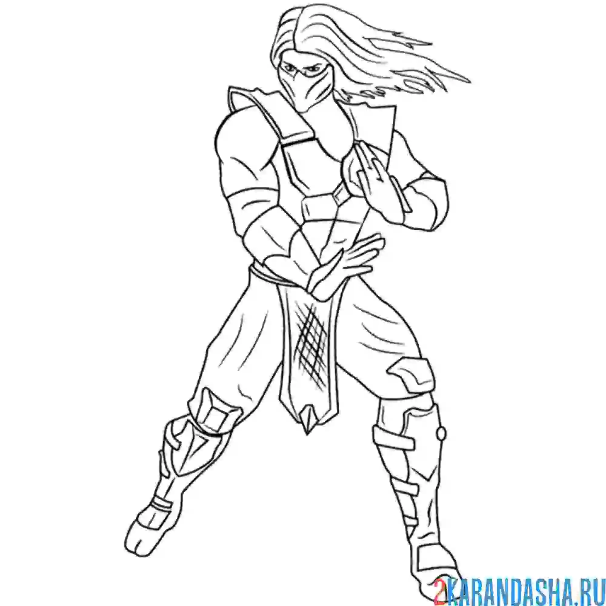 Раскраска смоук мортал комбат