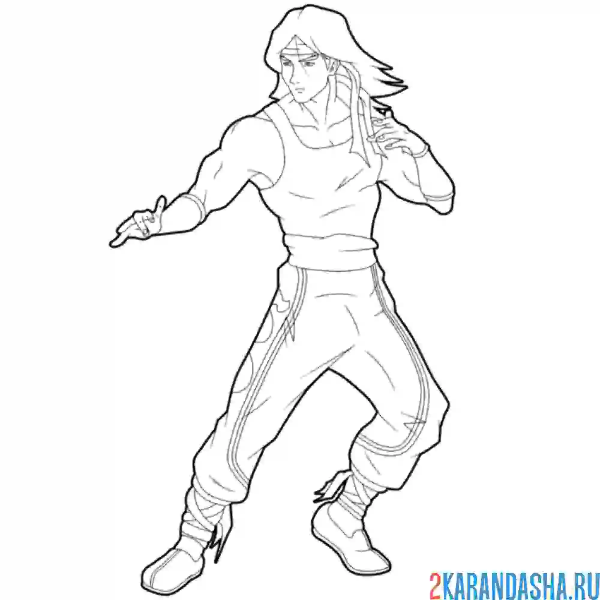 Раскраска лю кан мортал комбат