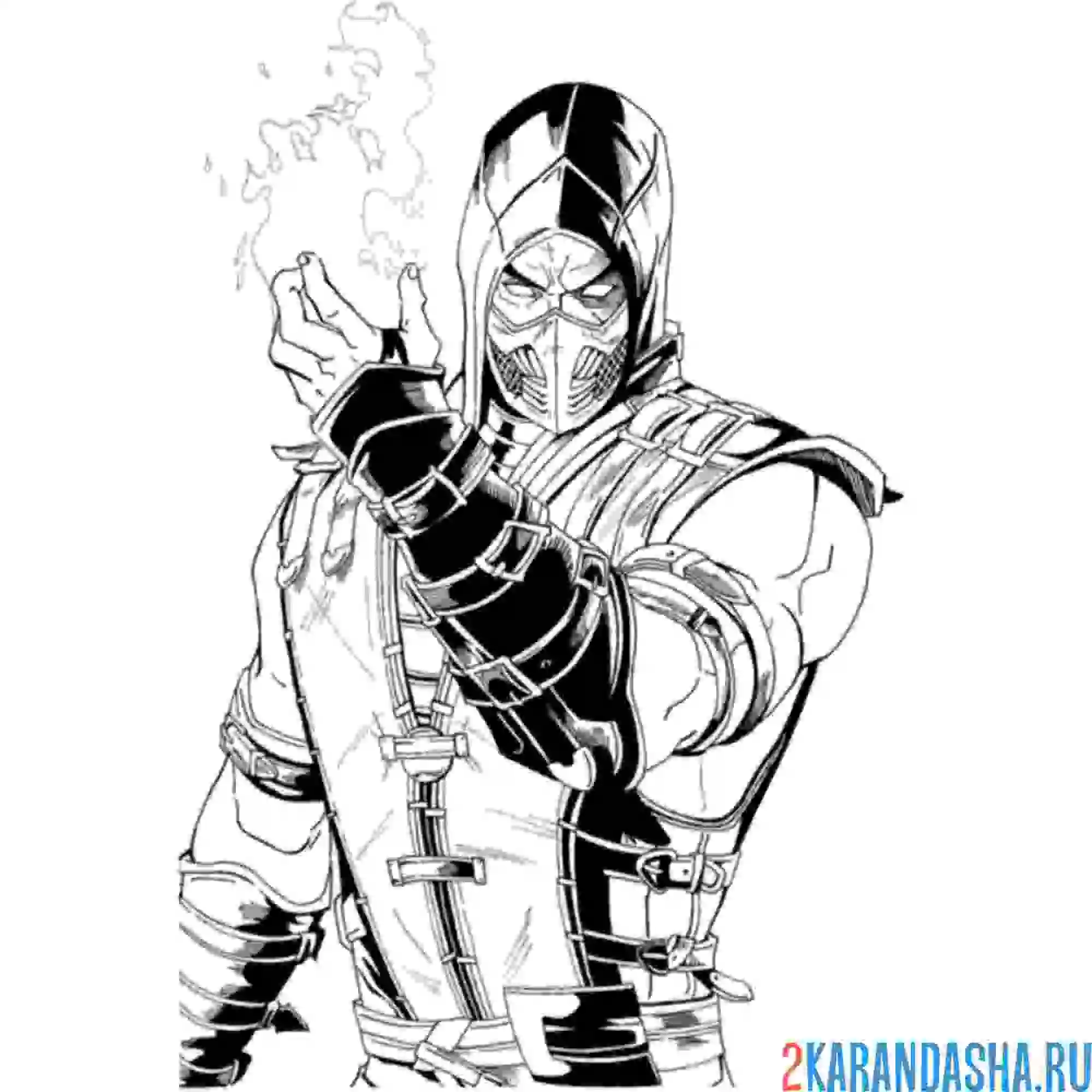 Раскраска саб-зиро огонь