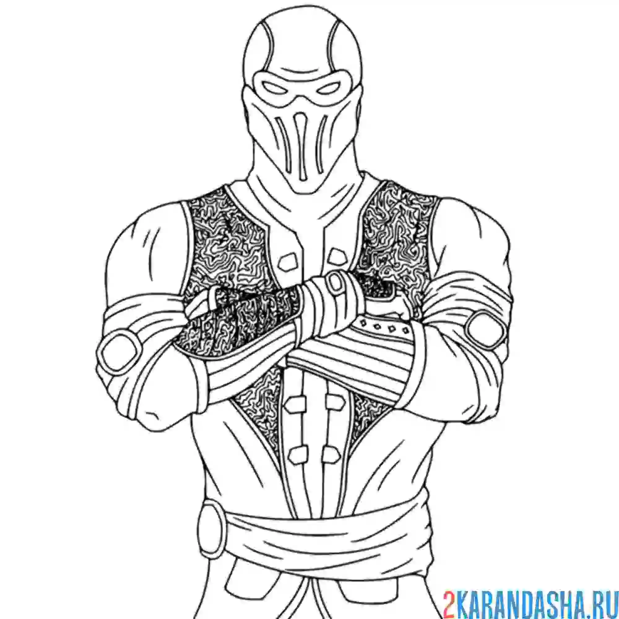 Раскраска боец саб-зиро