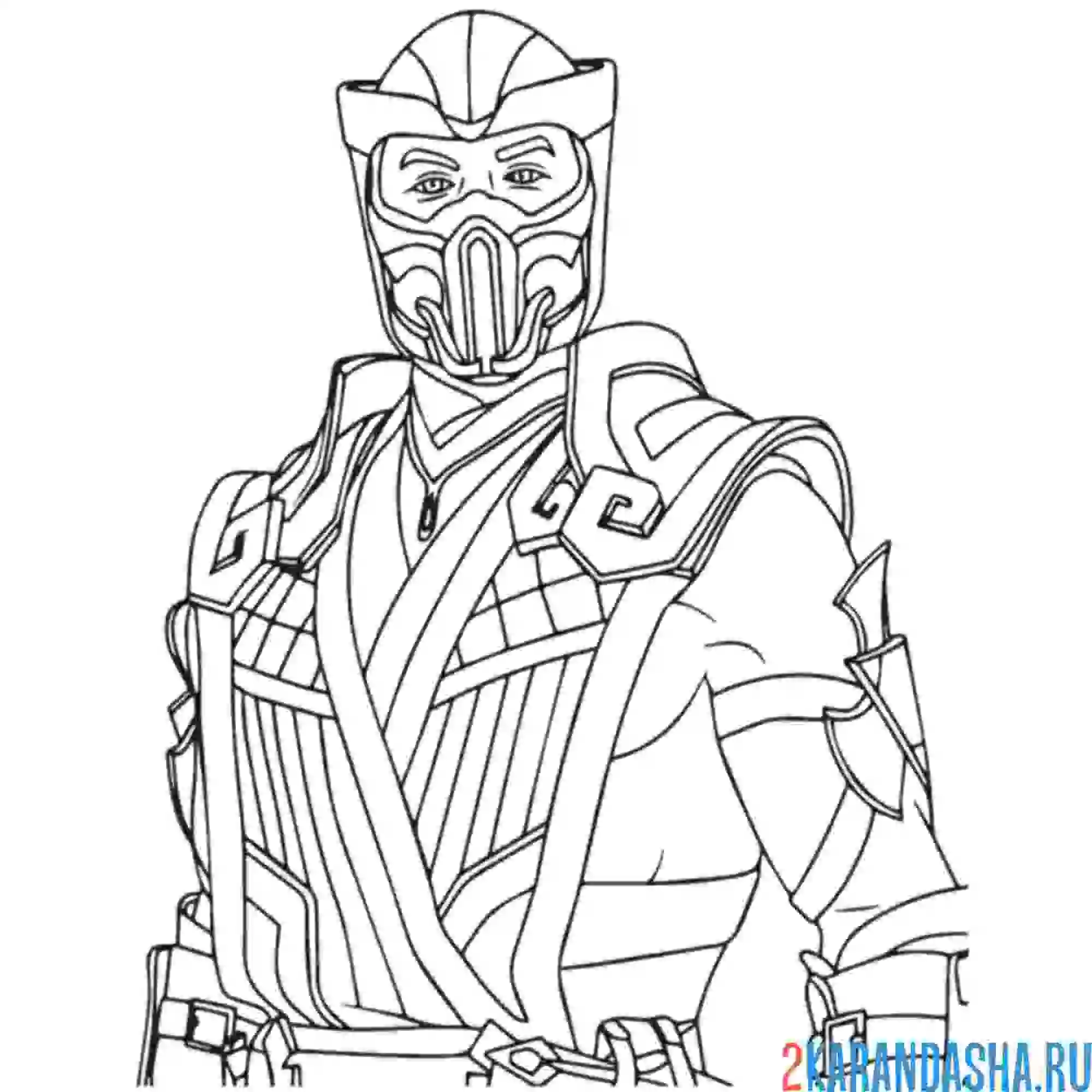 Раскраска саб-зиро боец