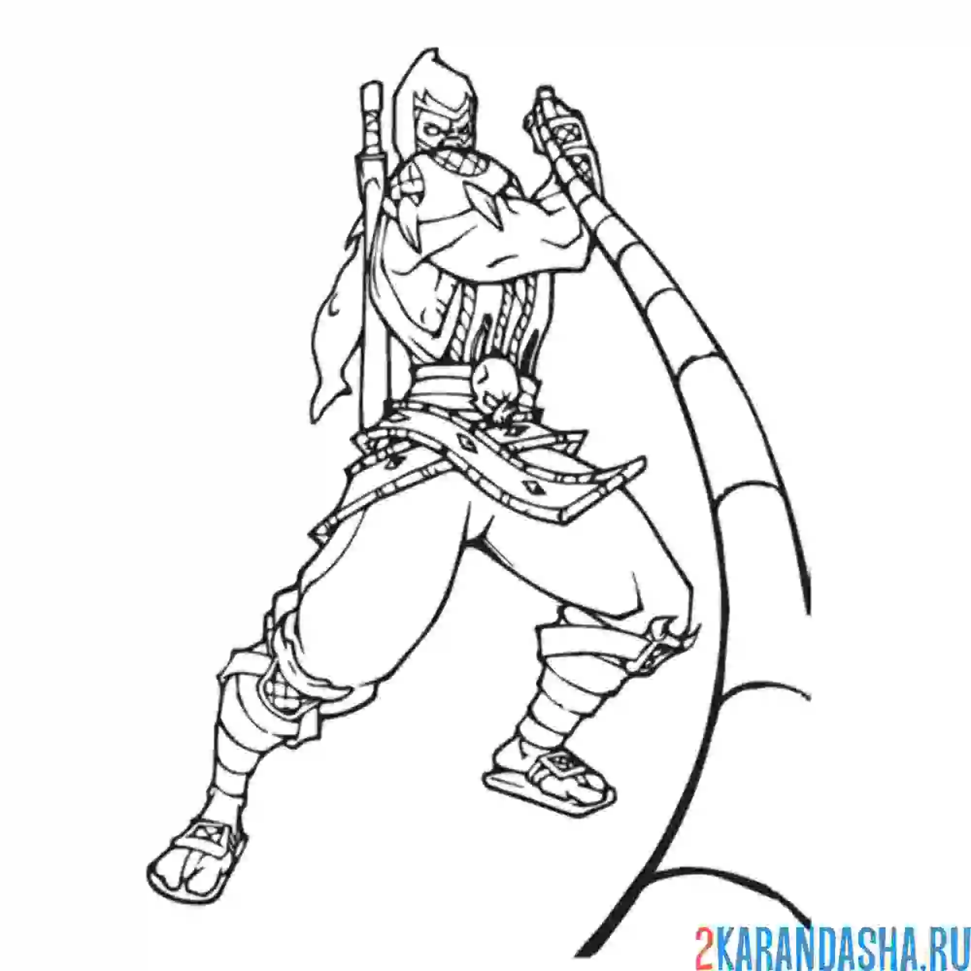 Раскраска скорпион боец