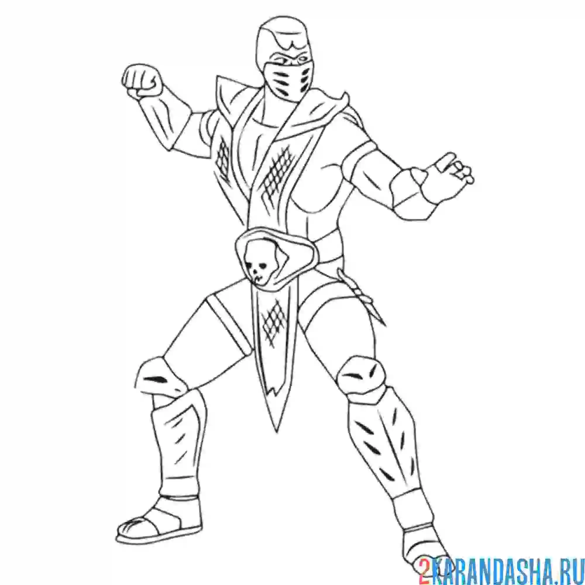 Раскраска скорпион готов к бою