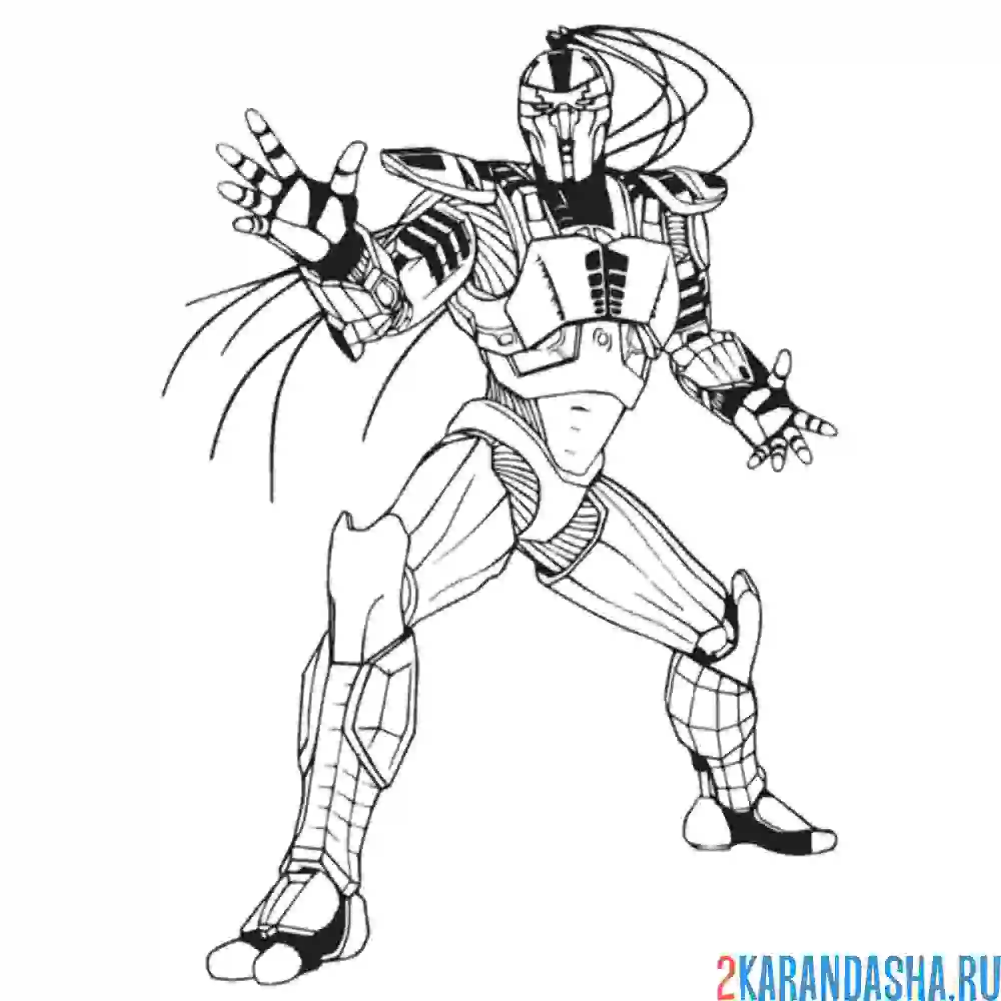 Раскраска боец из мк