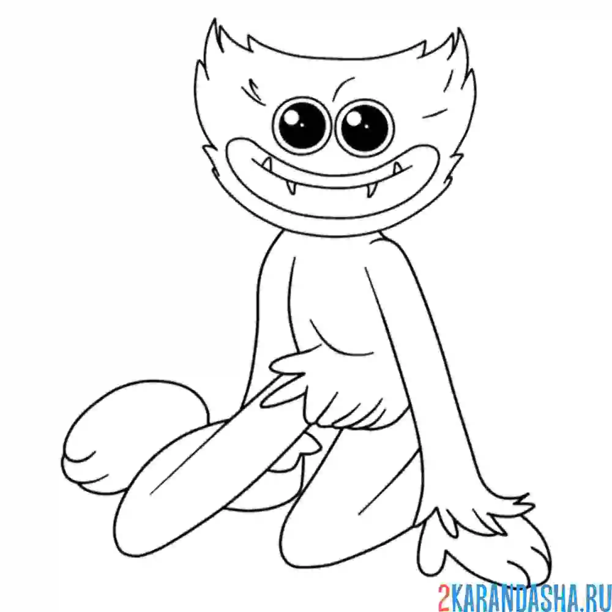 Раскраска хагги вагги застеснялся