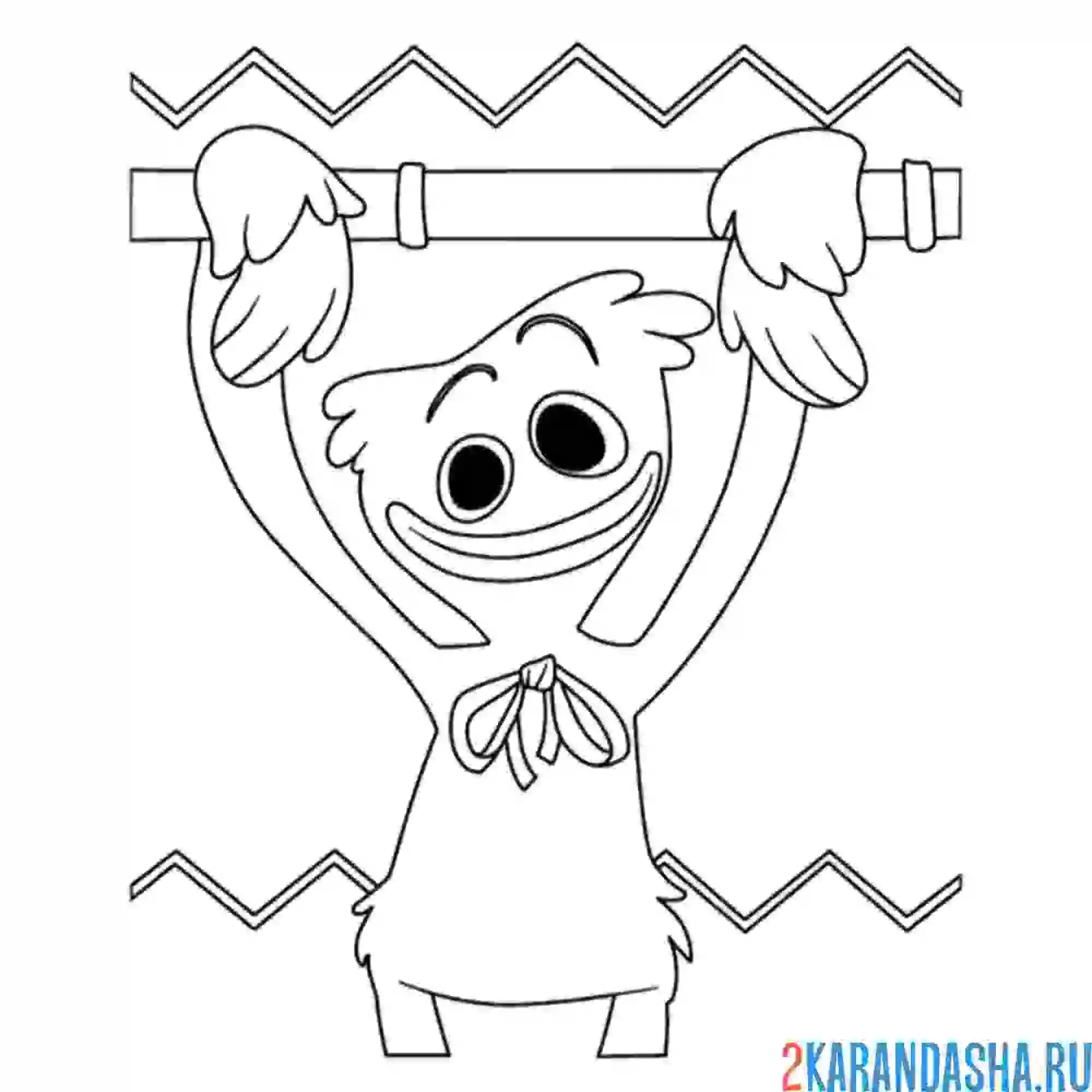 Раскраска поппи плейтайм хагги вагги на турнике