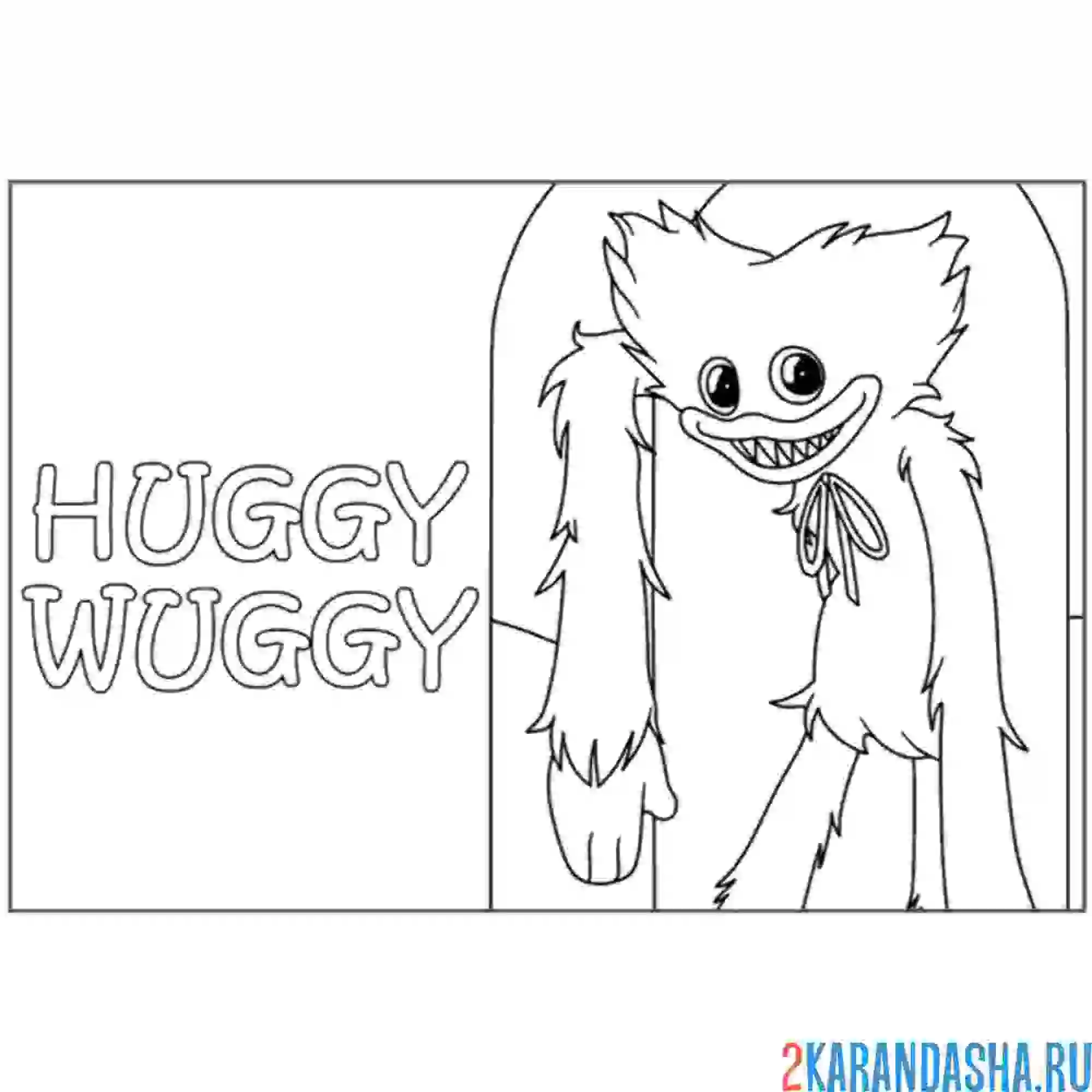 Раскраска поппи плейтайм huggy wuggy