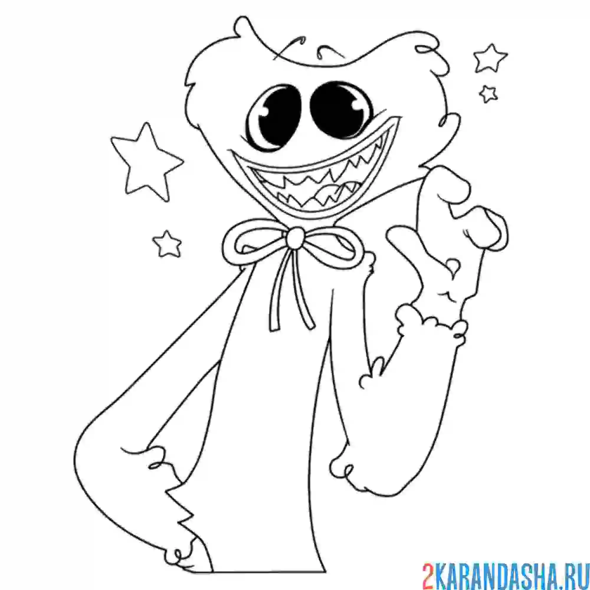 Раскраска поппи плейтайм звездный хагги вагги