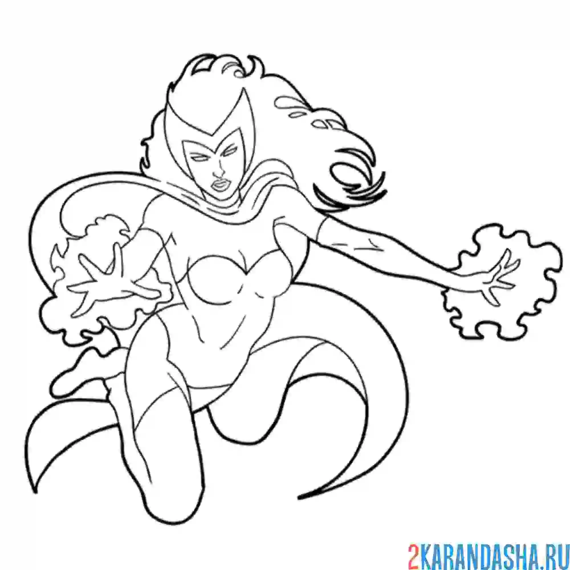 Раскраска алая ведьма