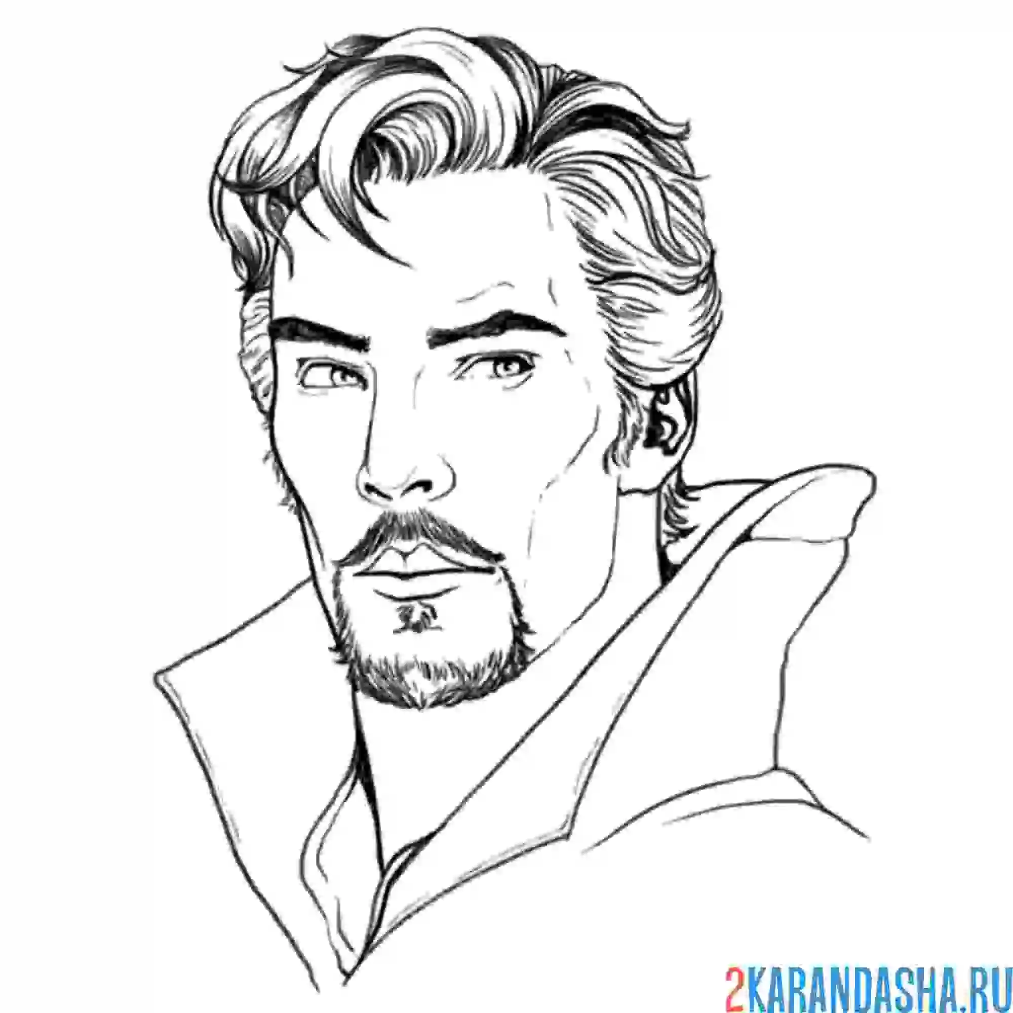 Раскраска доктор стрэндж портрет