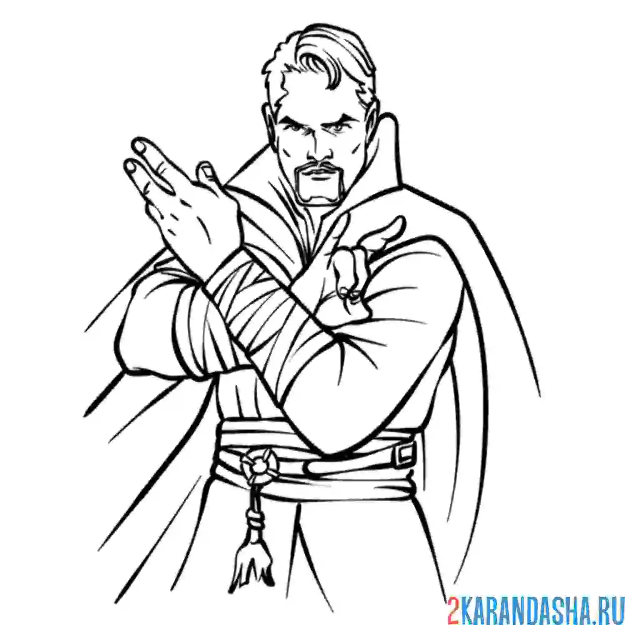 Раскраска доктор стрэндж супергерой