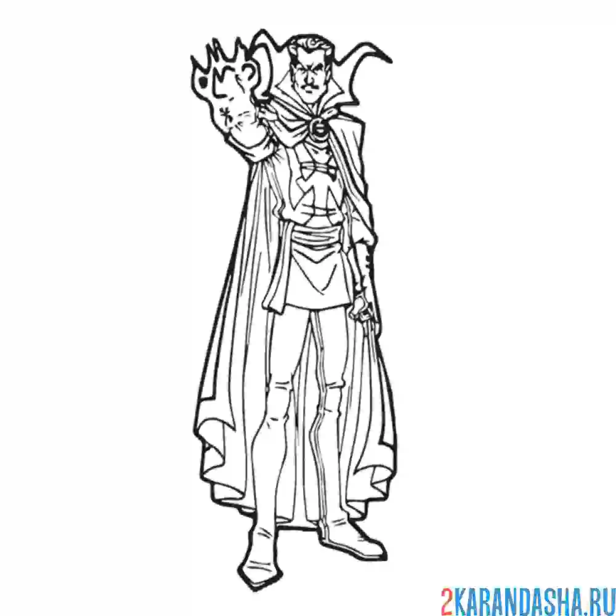 Раскраска доктор стрэндж из мстителей