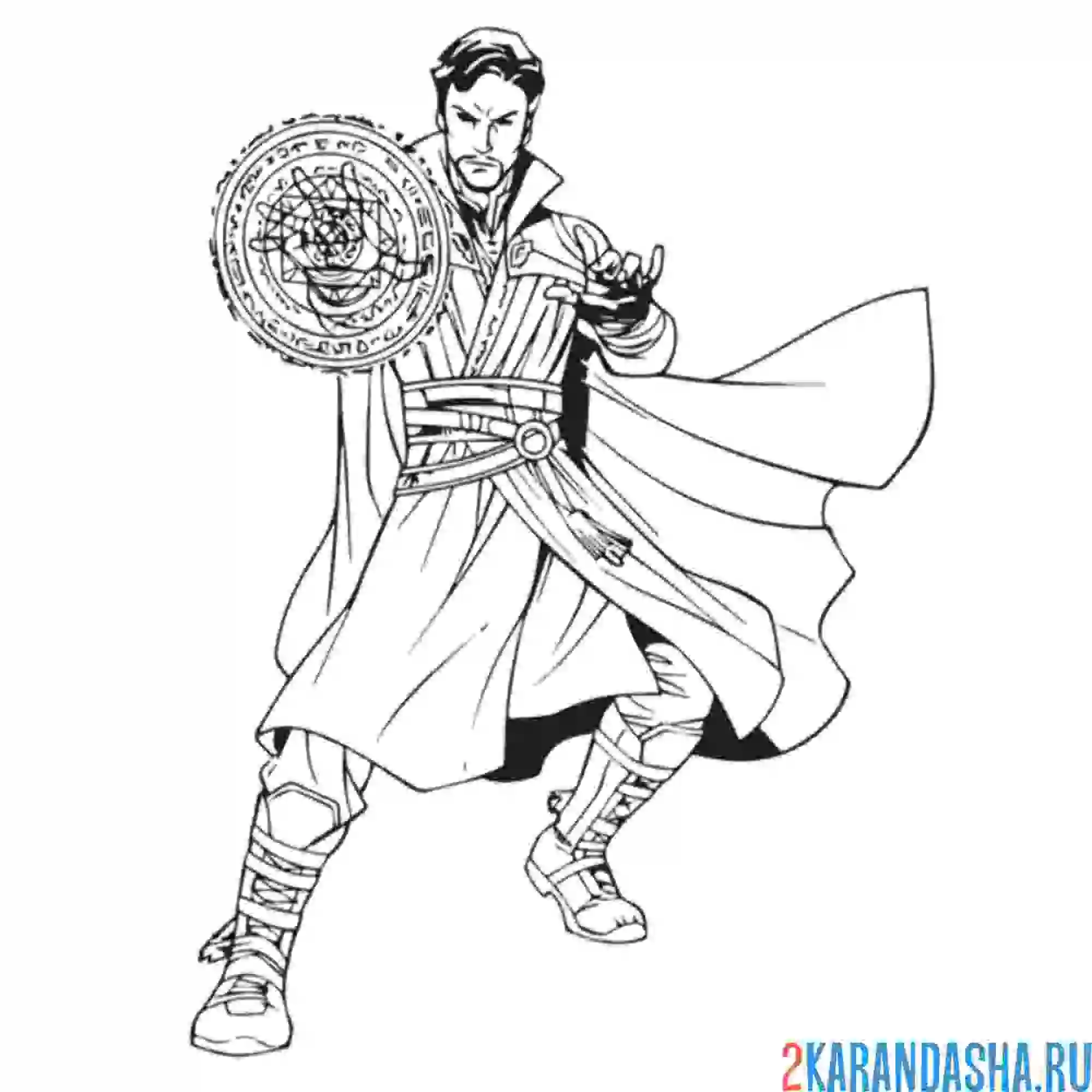 Раскраска доктор стрэндж магия