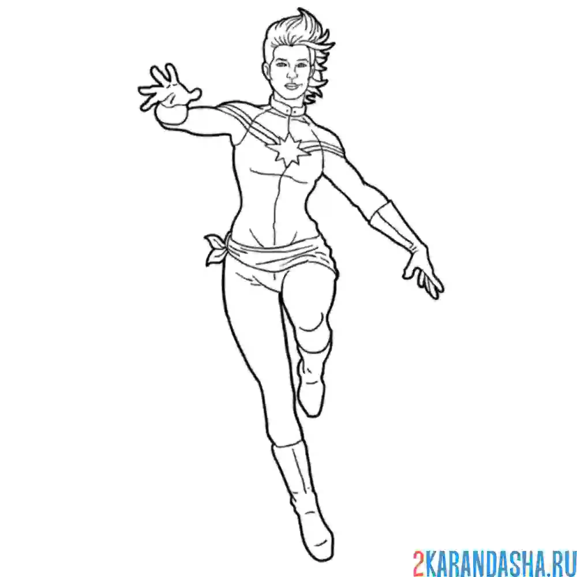 Раскраска капитан марвел