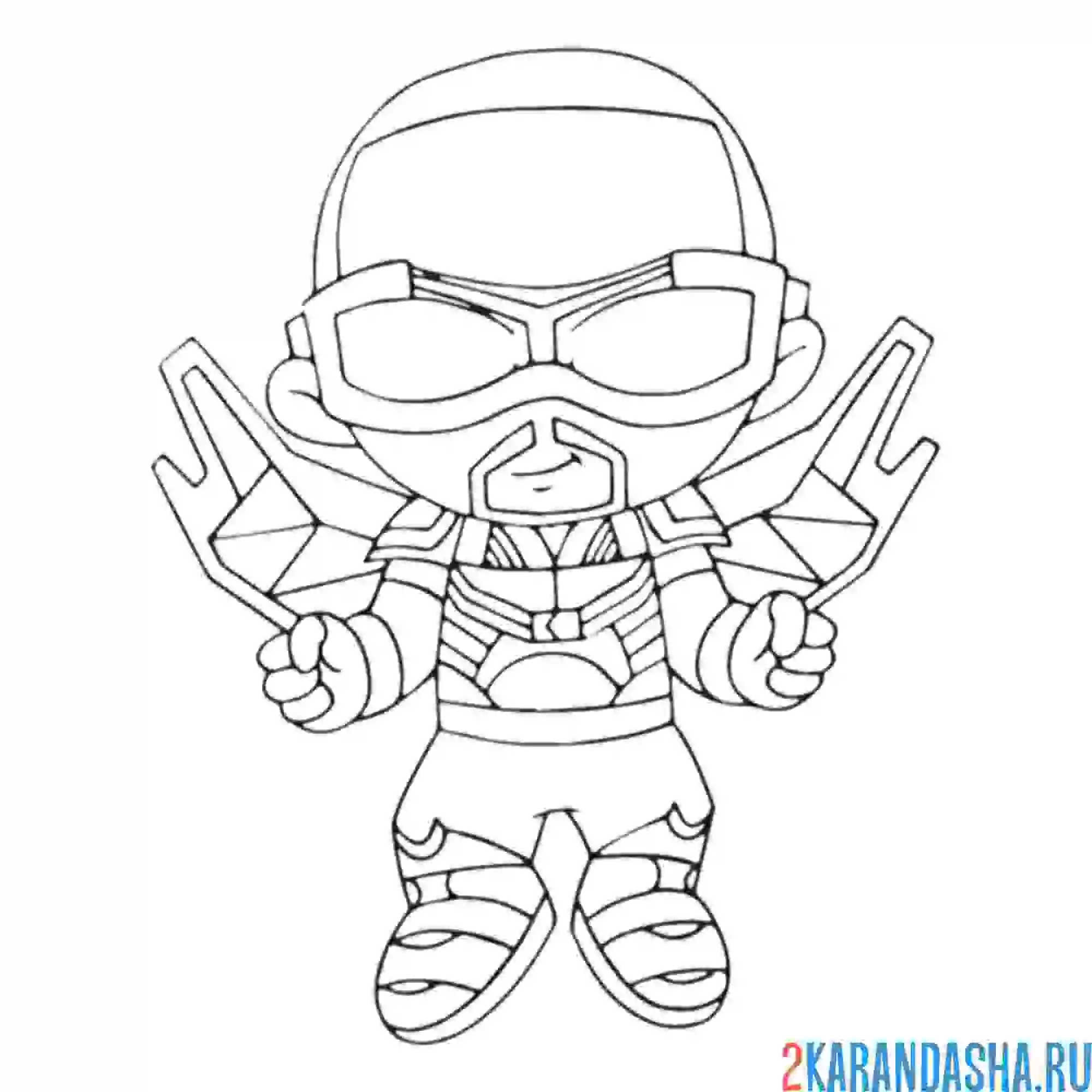 Раскраска сокол мстители