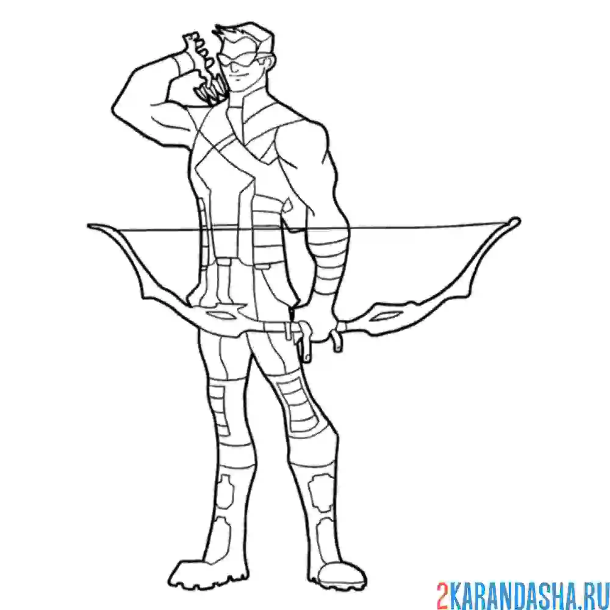 Раскраска соколиный глаз с луком