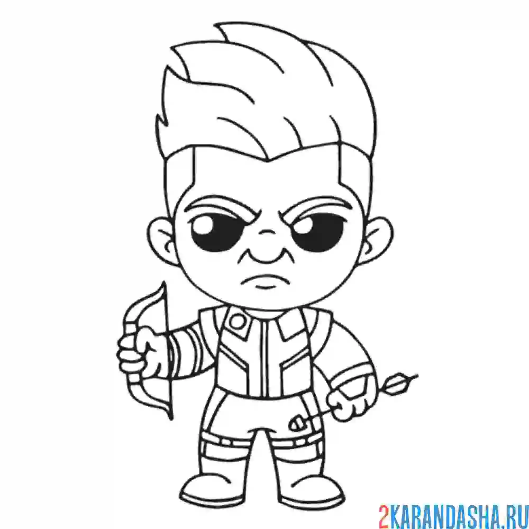 Раскраска мстители соколиный глаз рисунок